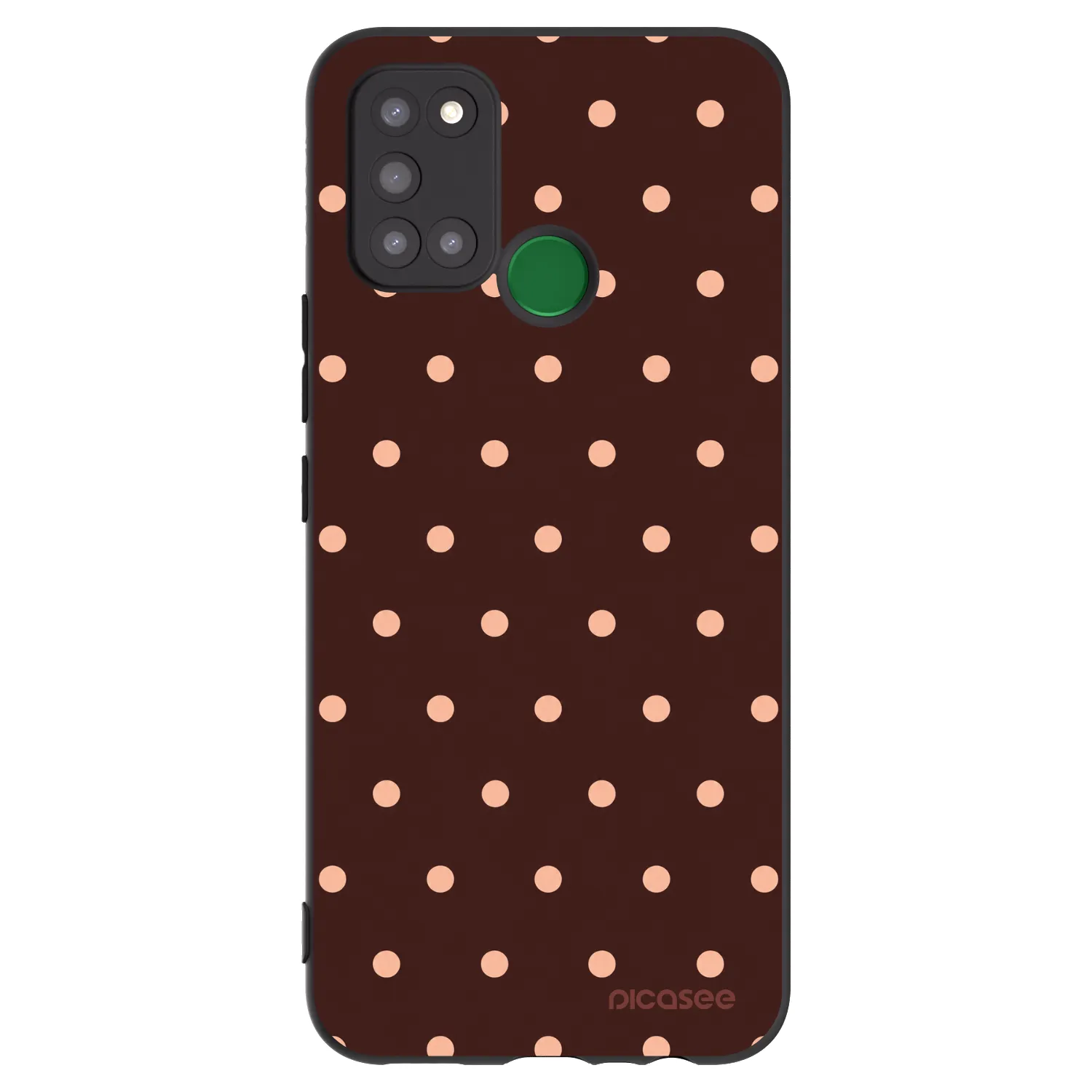 Picasee silikonowe czarne etui na Realme 7i - Peach Dots & Chocolate