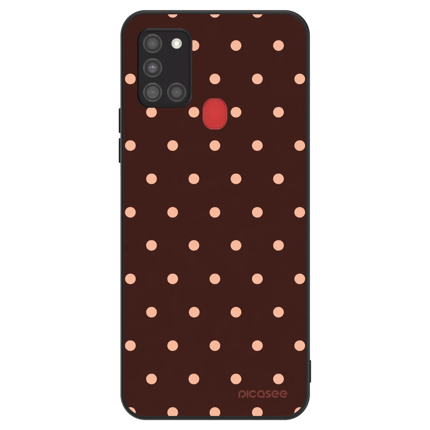Picasee ULTIMATE CASE na Samsung Galaxy A21s - Peach Dots & Chocolate