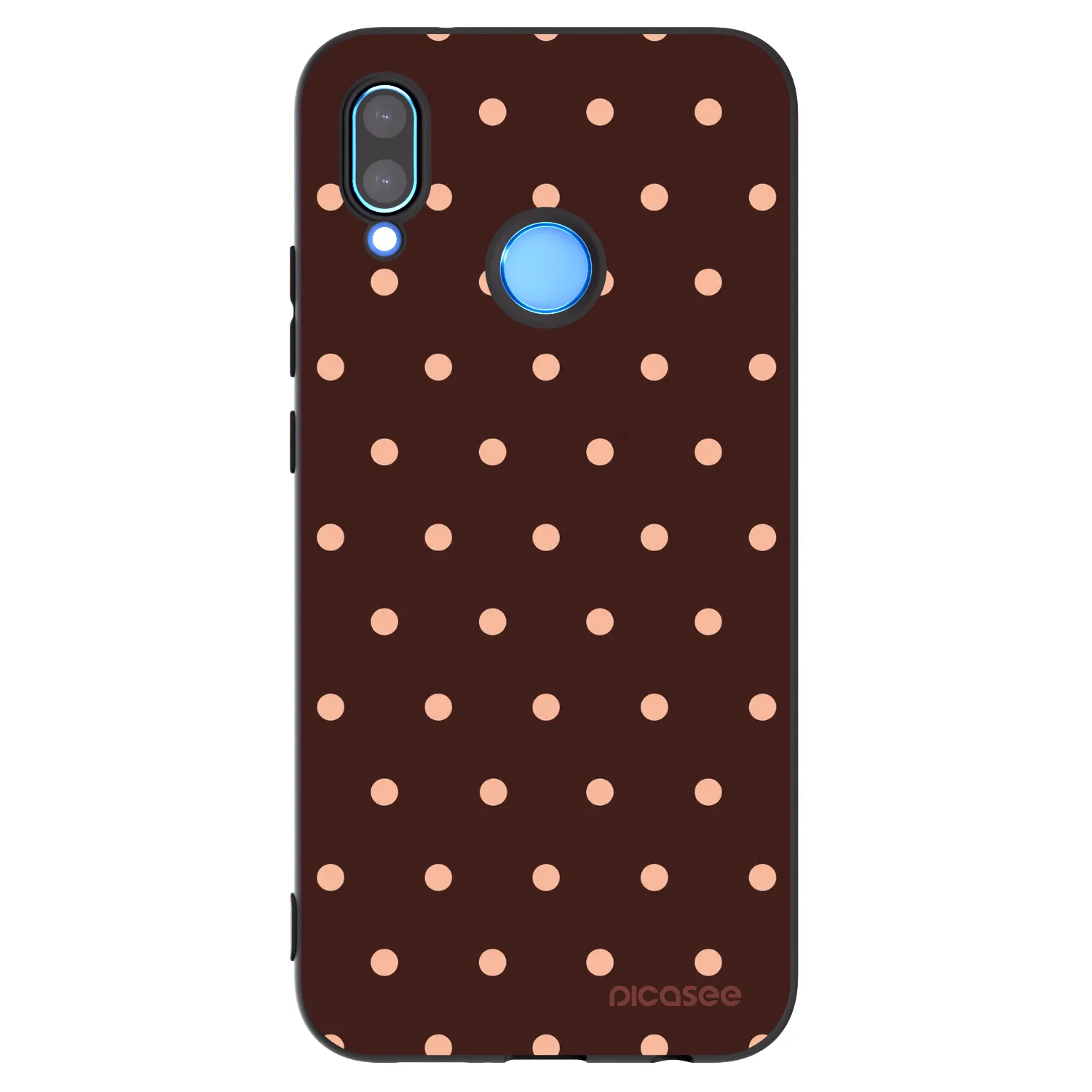Picasee silikonowe czarne etui na Huawei P20 Lite - Peach Dots & Chocolate