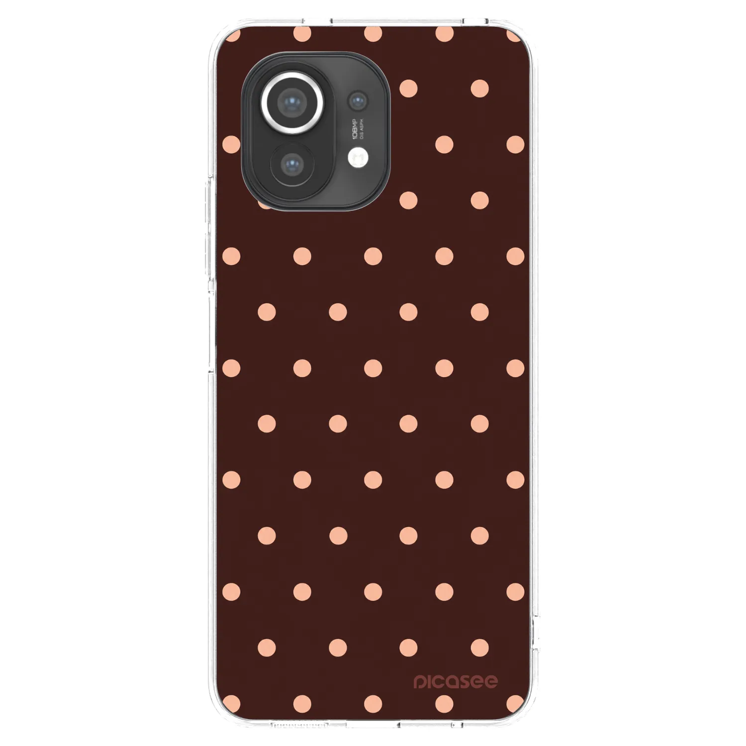 Picasee silikonowe przeźroczyste etui na Xiaomi Mi 11 - Peach Dots & Chocolate