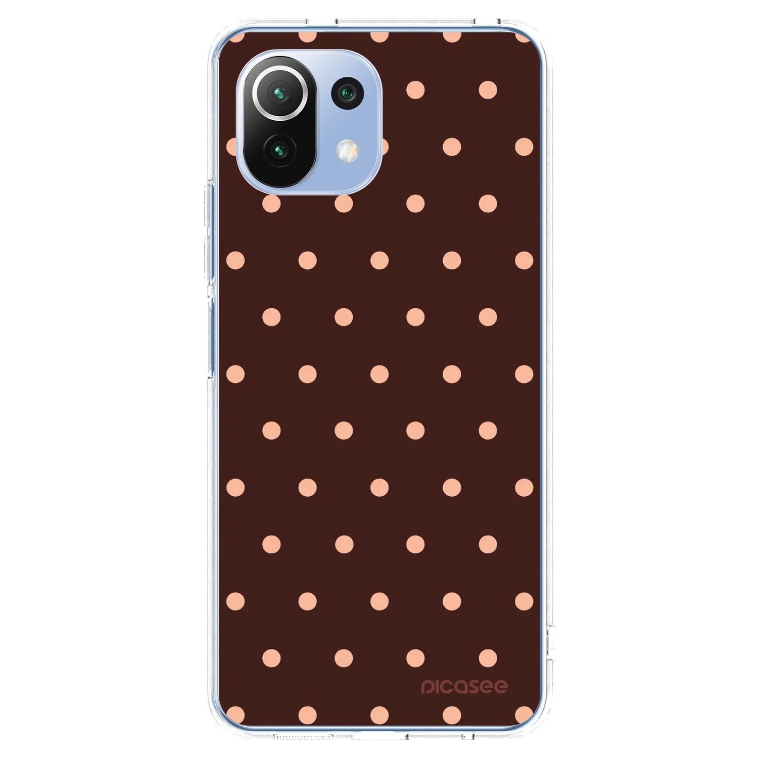 Picasee silikonowe przeźroczyste etui na Xiaomi Mi 11 Lite - Peach Dots & Chocolate