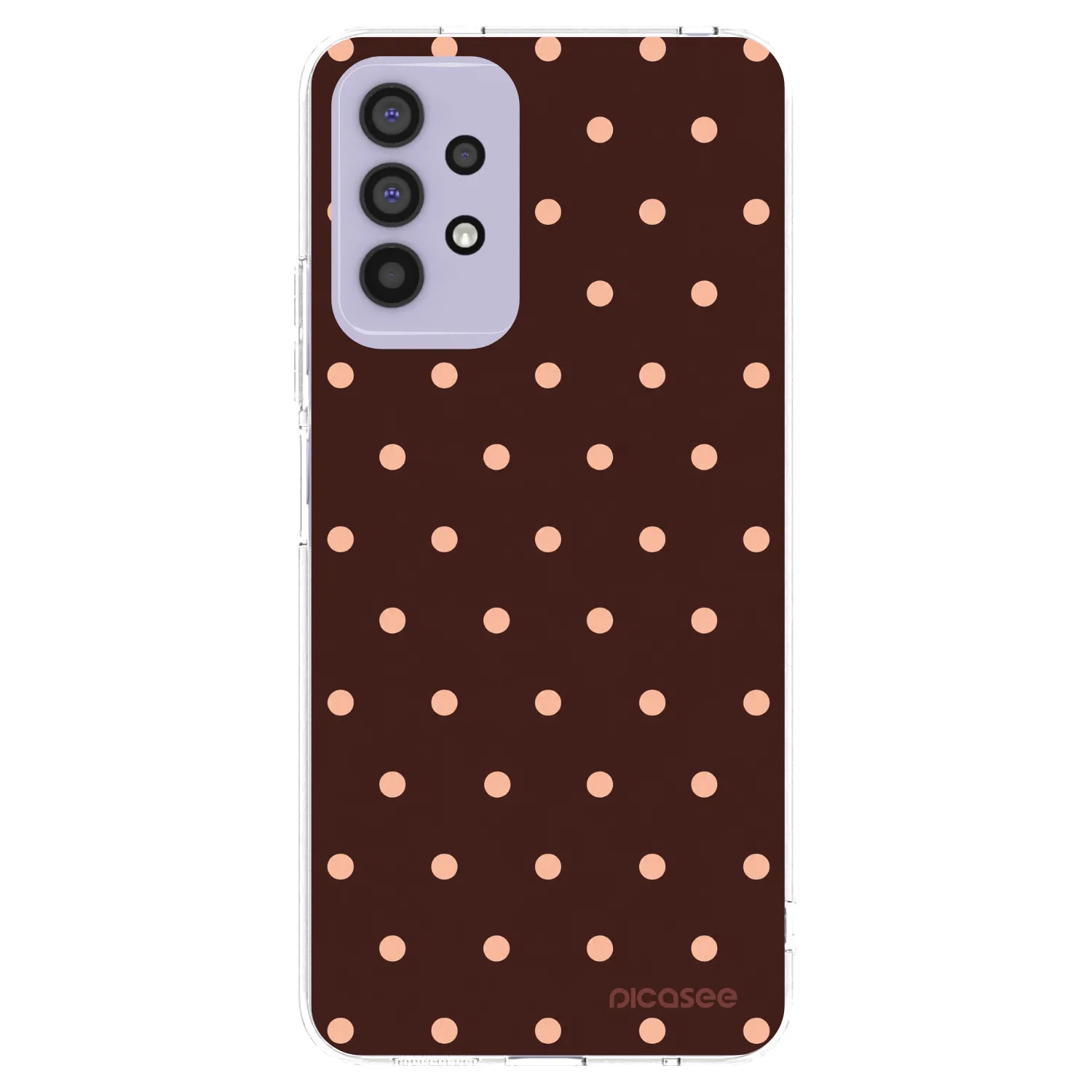 Picasee silikonowe przeźroczyste etui na Samsung Galaxy A32 4G SM-A325F - Peach Dots & Chocolate