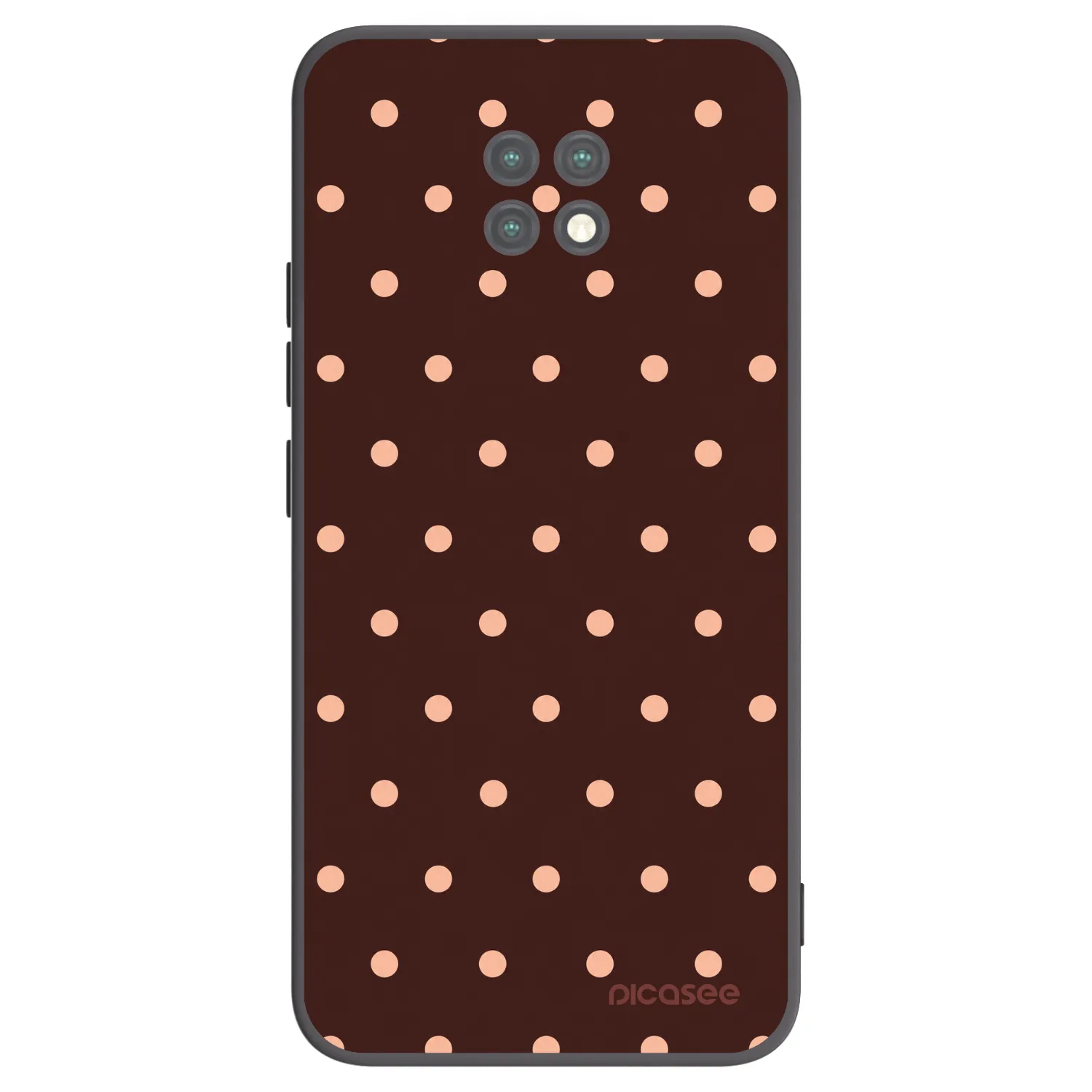 Picasee silikonowe czarne etui na Xiaomi Redmi Note 9T - Peach Dots & Chocolate