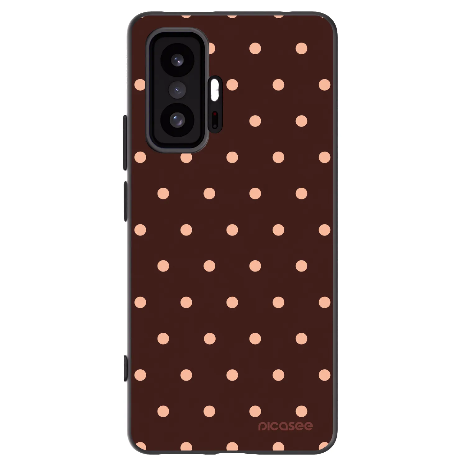 Picasee silikonowe czarne etui na Xiaomi 11T Pro - Peach Dots & Chocolate