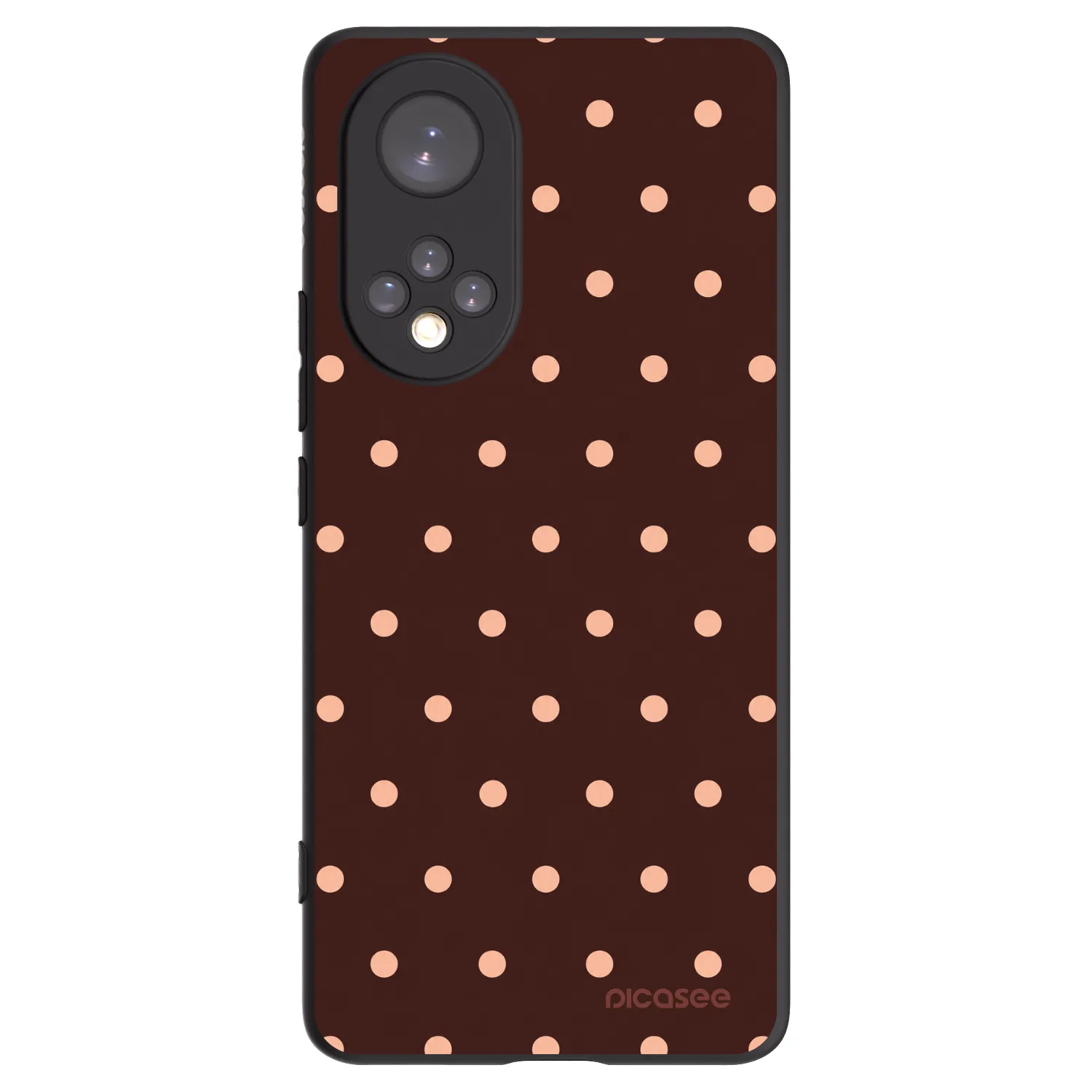 Picasee silikonowe czarne etui na Honor 50 5G - Peach Dots & Chocolate