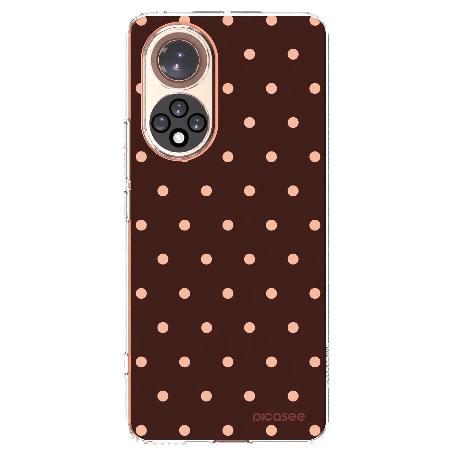 Picasee silikonowe przeźroczyste etui na Honor 50 5G - Peach Dots & Chocolate