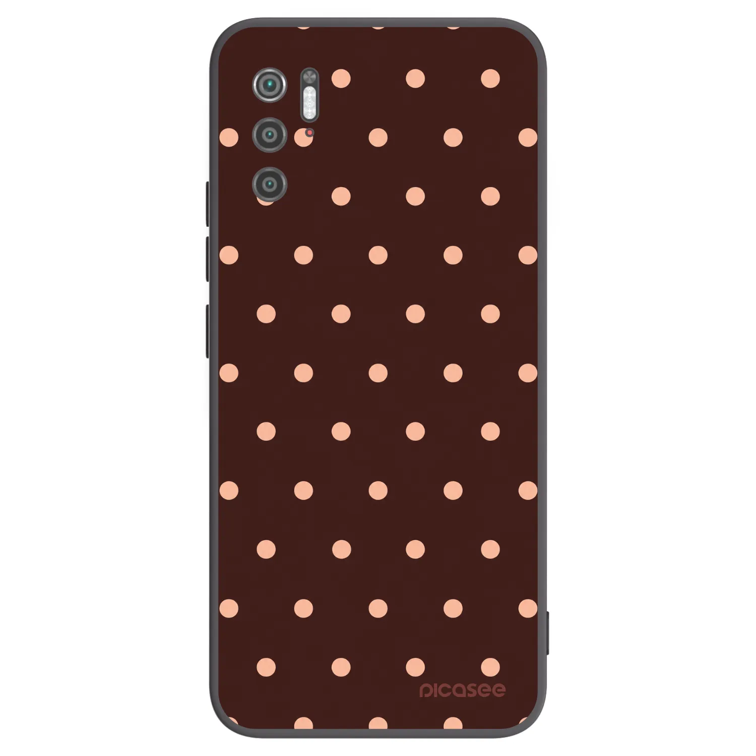 Picasee silikonowe czarne etui na Xiaomi Poco M3 Pro 5G - Peach Dots & Chocolate