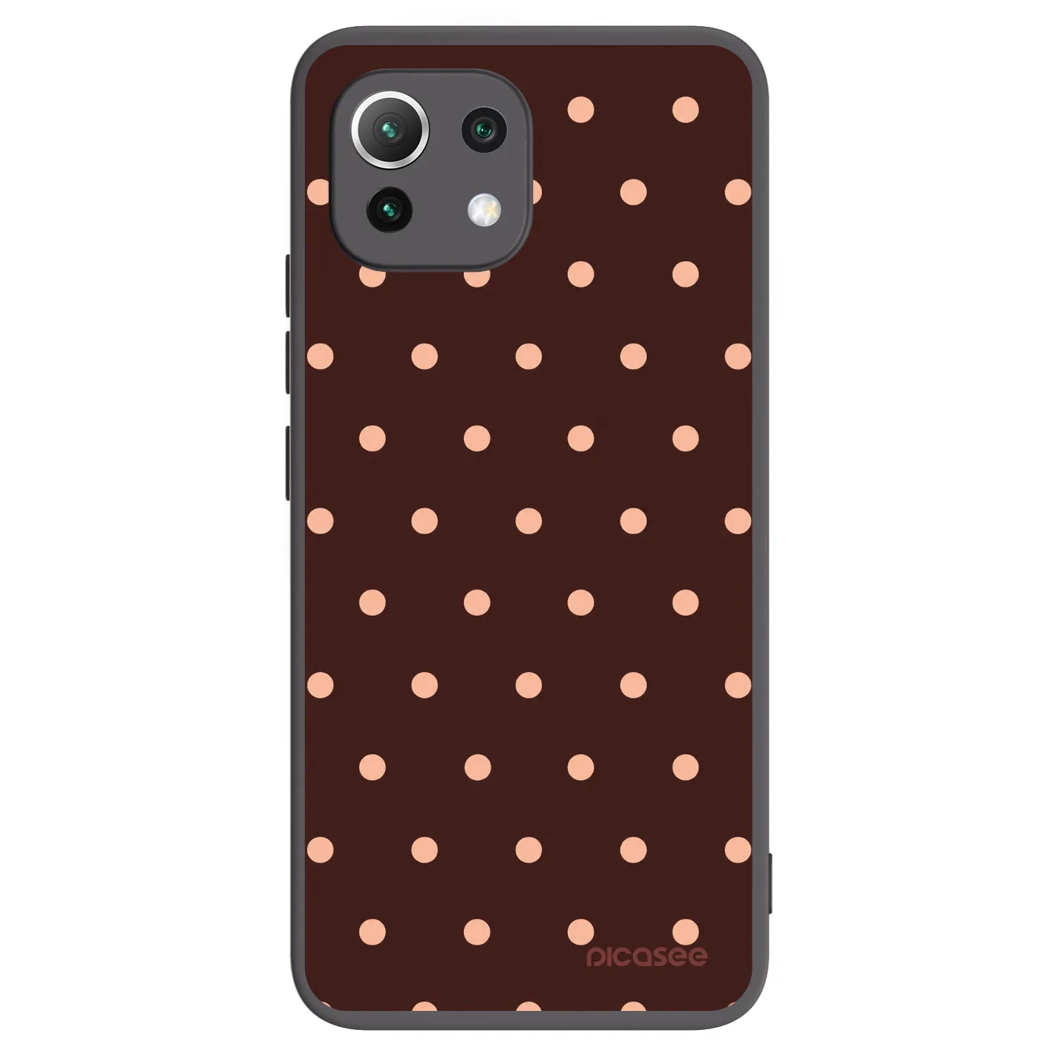 Picasee silikonowe czarne etui na Xiaomi 11 Lite 5G NE - Peach Dots & Chocolate