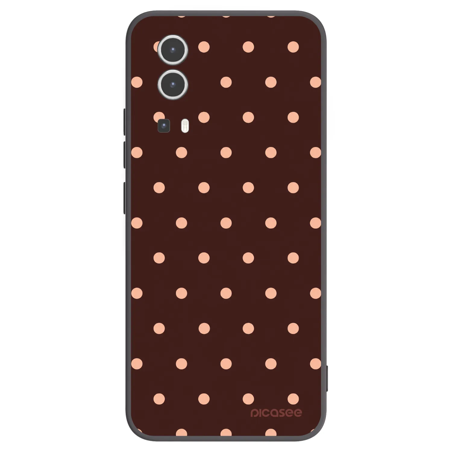 Picasee silikonowe czarne etui na Vivo Y72 5G - Peach Dots & Chocolate