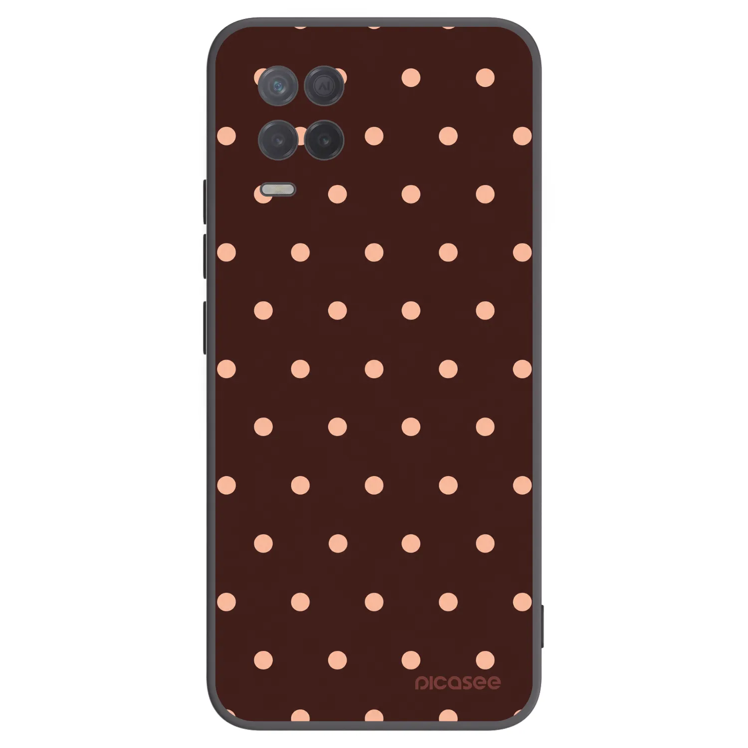 Picasee silikonowe czarne etui na Realme 8 5G - Peach Dots & Chocolate