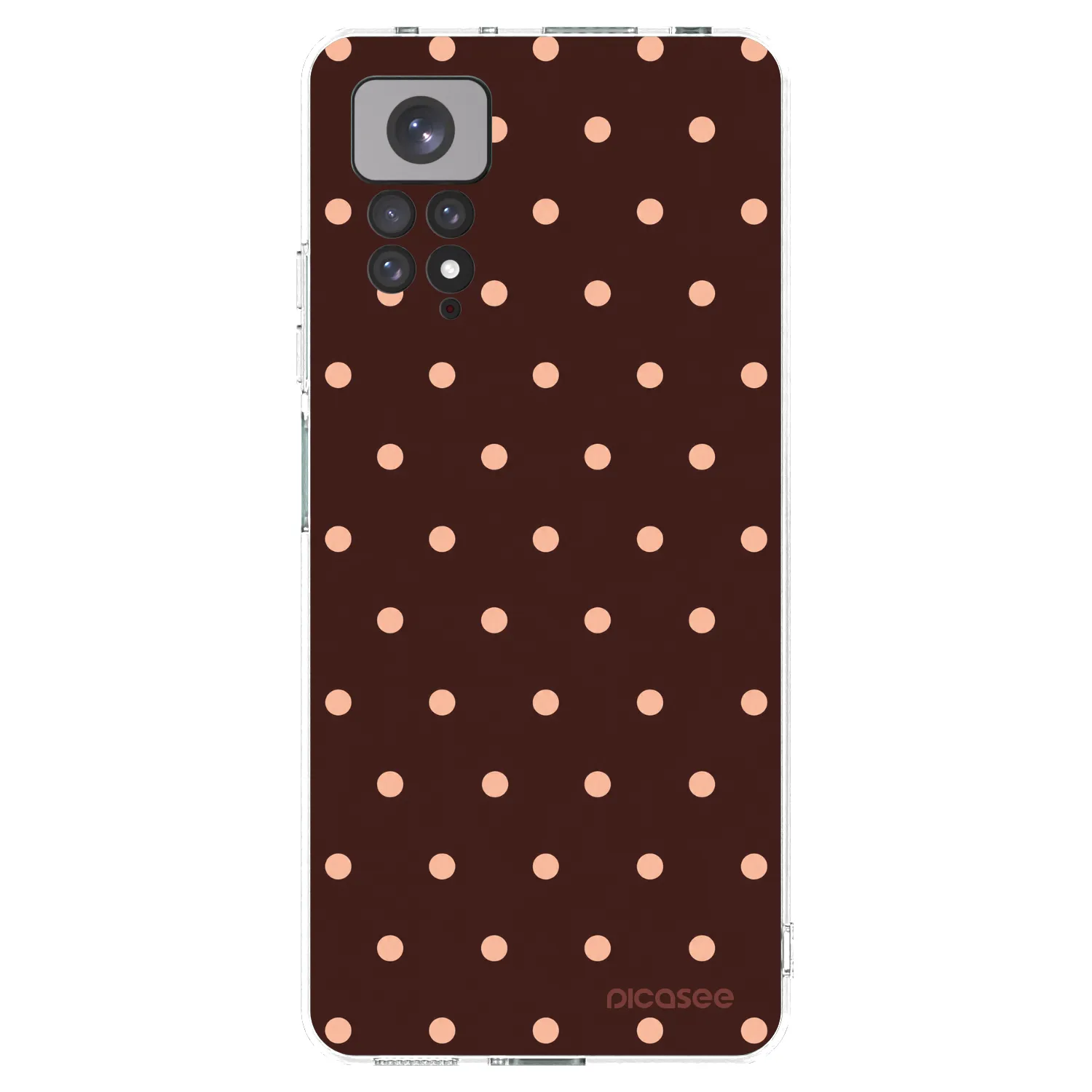 Picasee silikonowe przeźroczyste etui na Xiaomi Redmi Note 11S 4G - Peach Dots & Chocolate