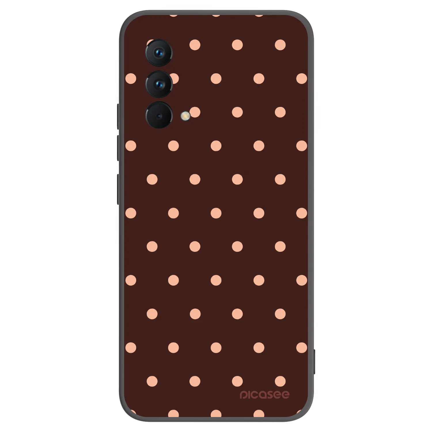 Picasee silikonowe czarne etui na Realme GT Master Edition 5G - Peach Dots & Chocolate