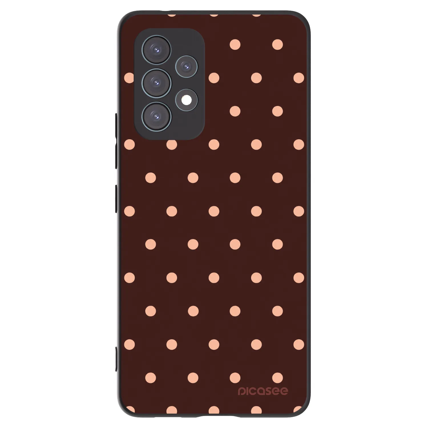 Picasee silikonowe czarne etui na Samsung Galaxy A53 5G A536 - Peach Dots & Chocolate