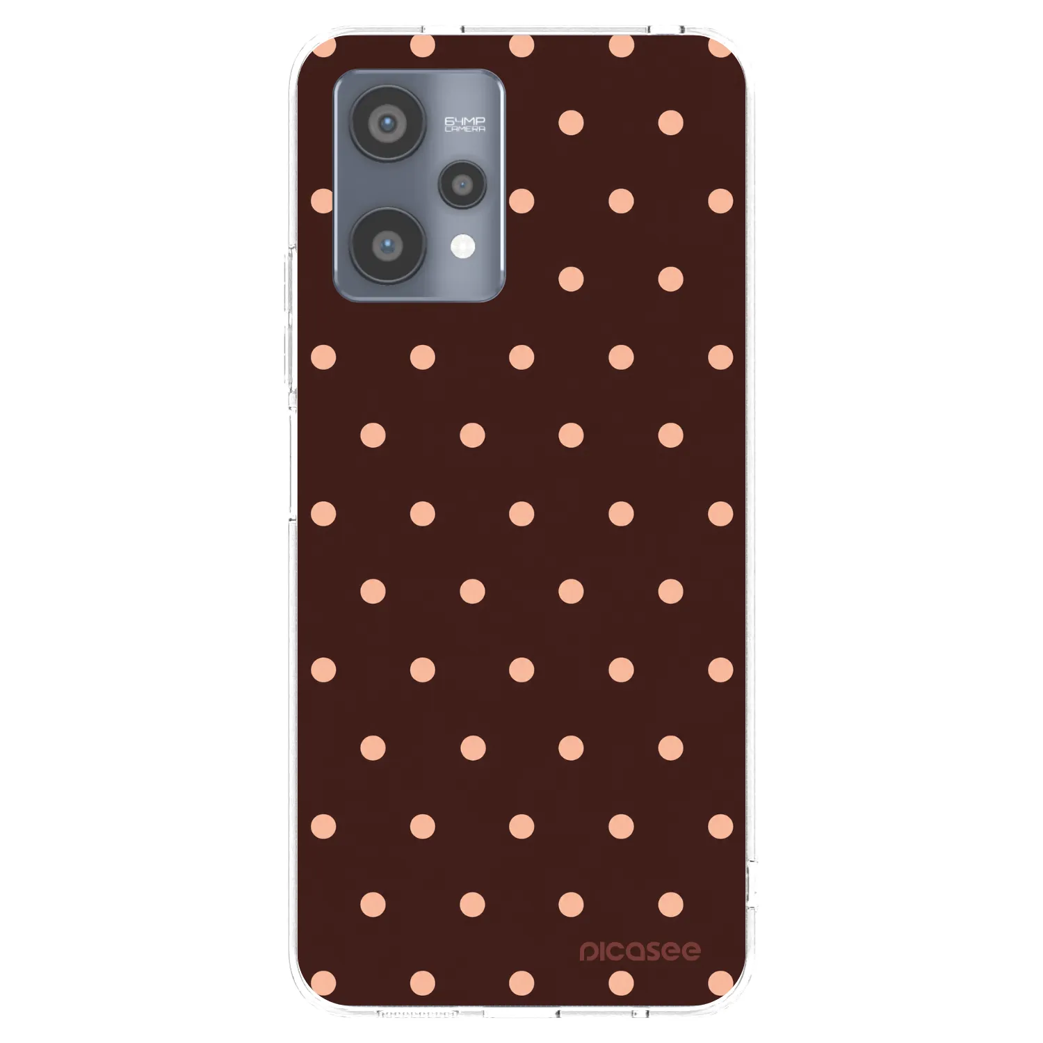 Picasee silikonowe przeźroczyste etui na Realme 9 Pro 5G - Peach Dots & Chocolate