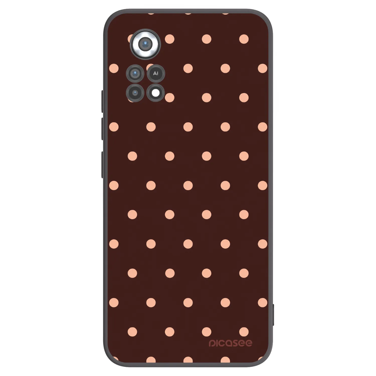 Picasee silikonowe czarne etui na Xiaomi Poco X4 Pro 5G - Peach Dots & Chocolate