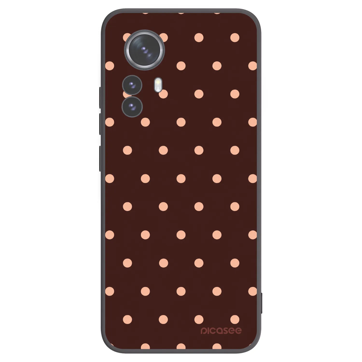Picasee silikonowe czarne etui na Xiaomi 12 Pro - Peach Dots & Chocolate