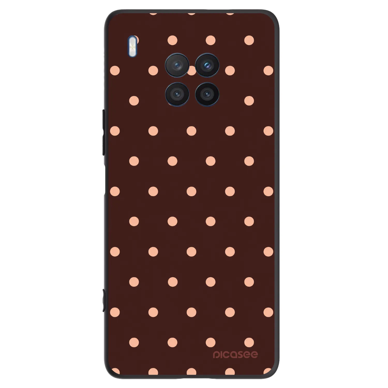 Picasee silikonowe czarne etui na Honor 50 Lite - Peach Dots & Chocolate