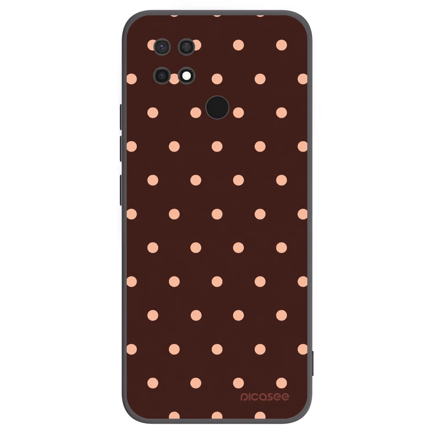 Picasee silikonowe czarne etui na Xiaomi Redmi 10C - Peach Dots & Chocolate