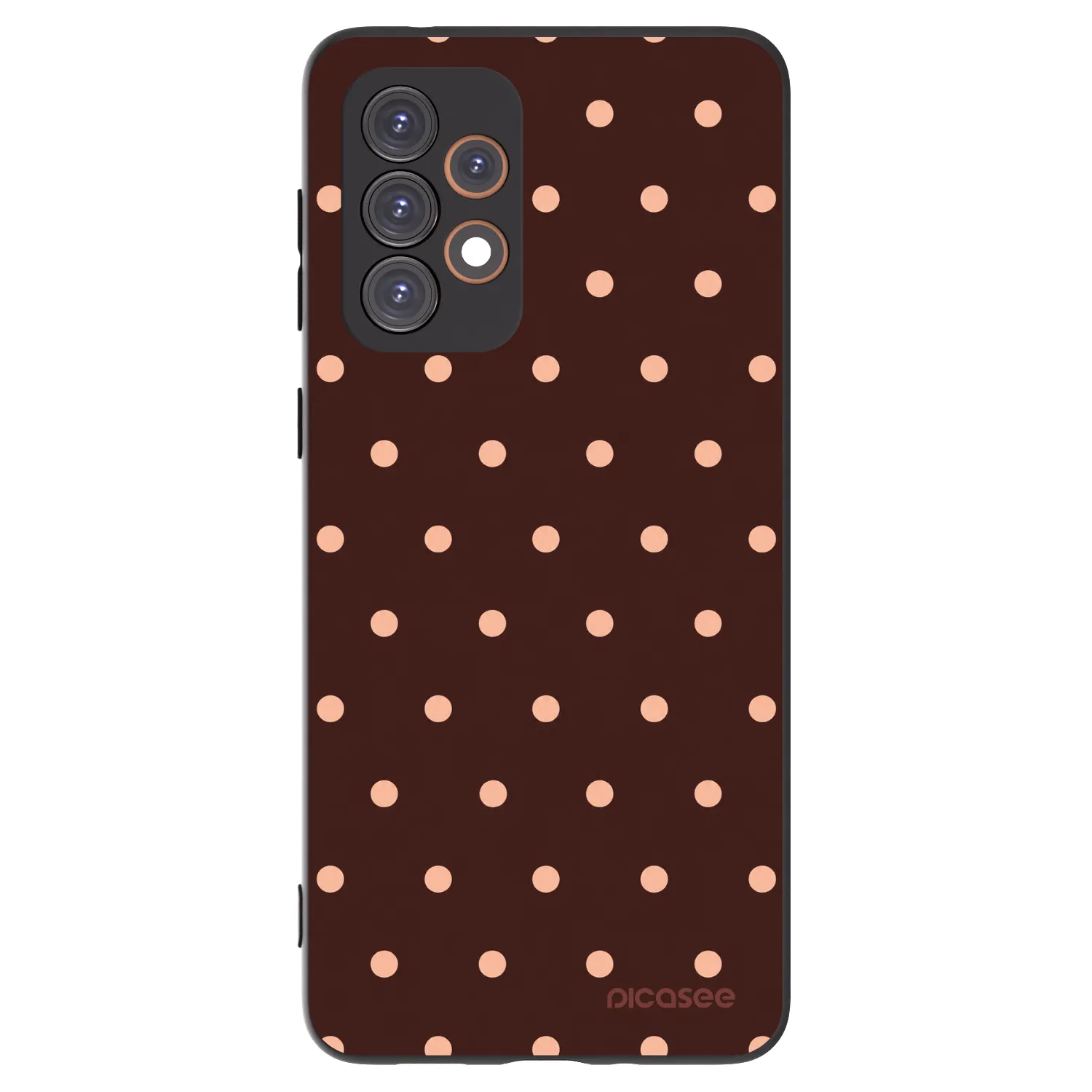 Picasee silikonowe czarne etui na Samsung Galaxy A33 5G A336 - Peach Dots & Chocolate