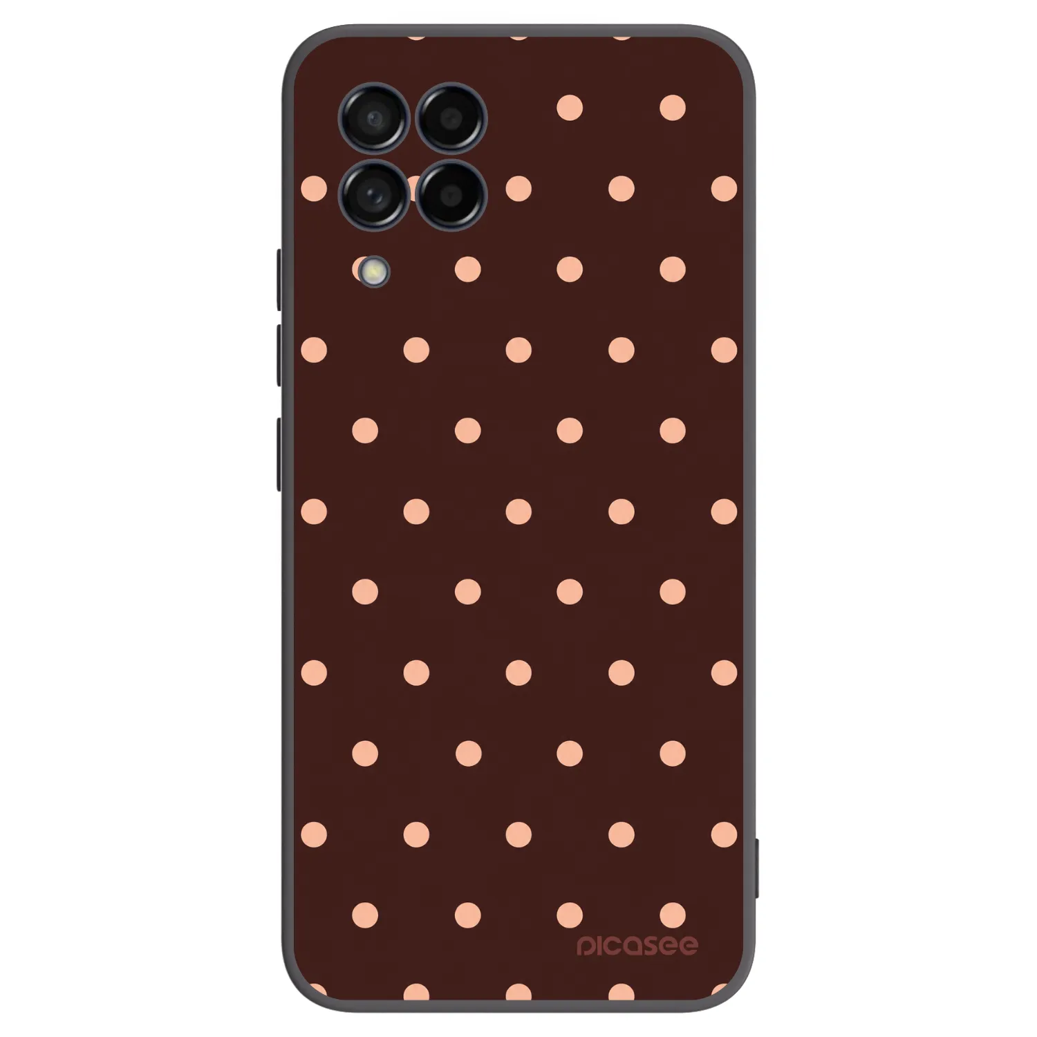 Picasee silikonowe czarne etui na Samsung Galaxy M53 5G - Peach Dots & Chocolate
