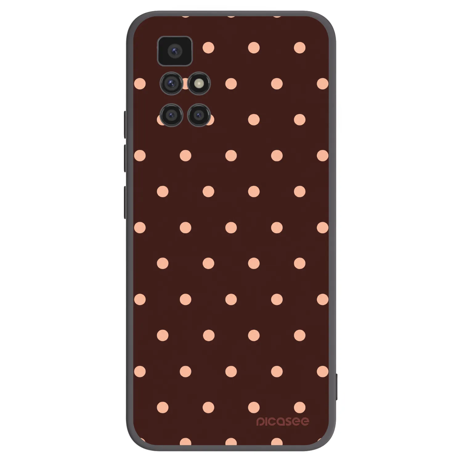Picasee silikonowe czarne etui na Xiaomi Redmi 10 (2022) - Peach Dots & Chocolate