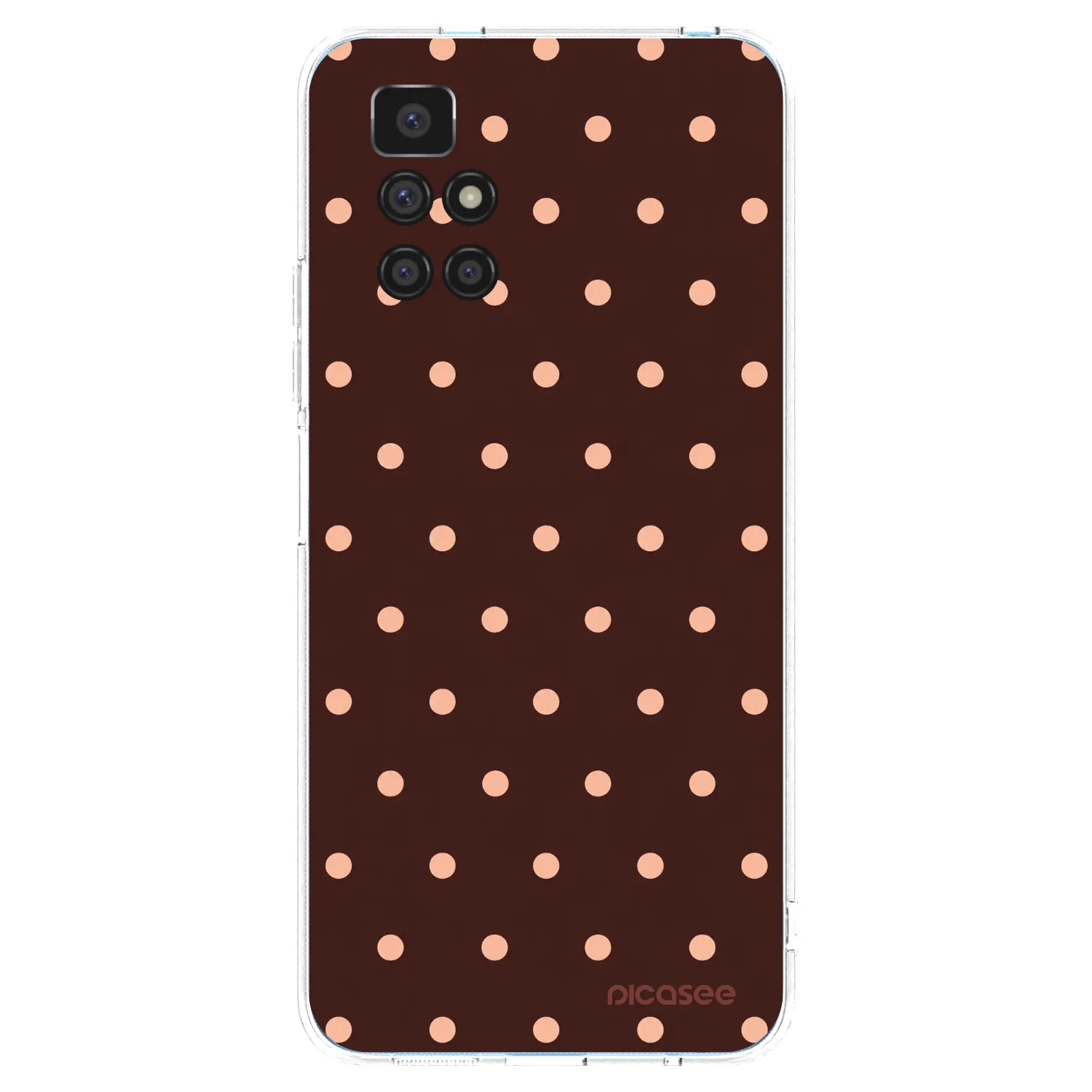 Picasee silikonowe przeźroczyste etui na Xiaomi Redmi 10 (2022) - Peach Dots & Chocolate