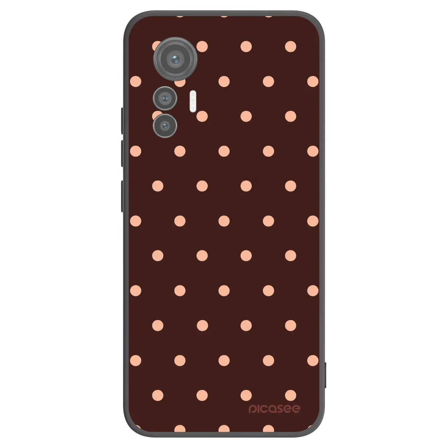 Picasee silikonowe czarne etui na Xiaomi 12 Lite - Peach Dots & Chocolate