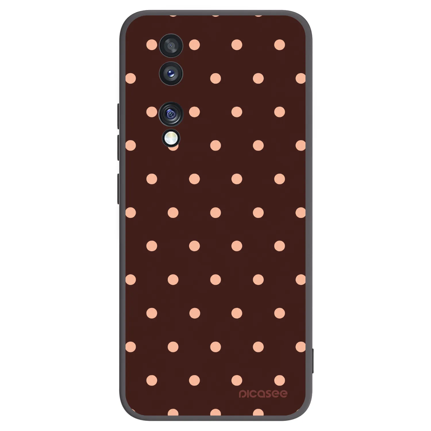 Picasee silikonowe czarne etui na Honor 70 - Peach Dots & Chocolate