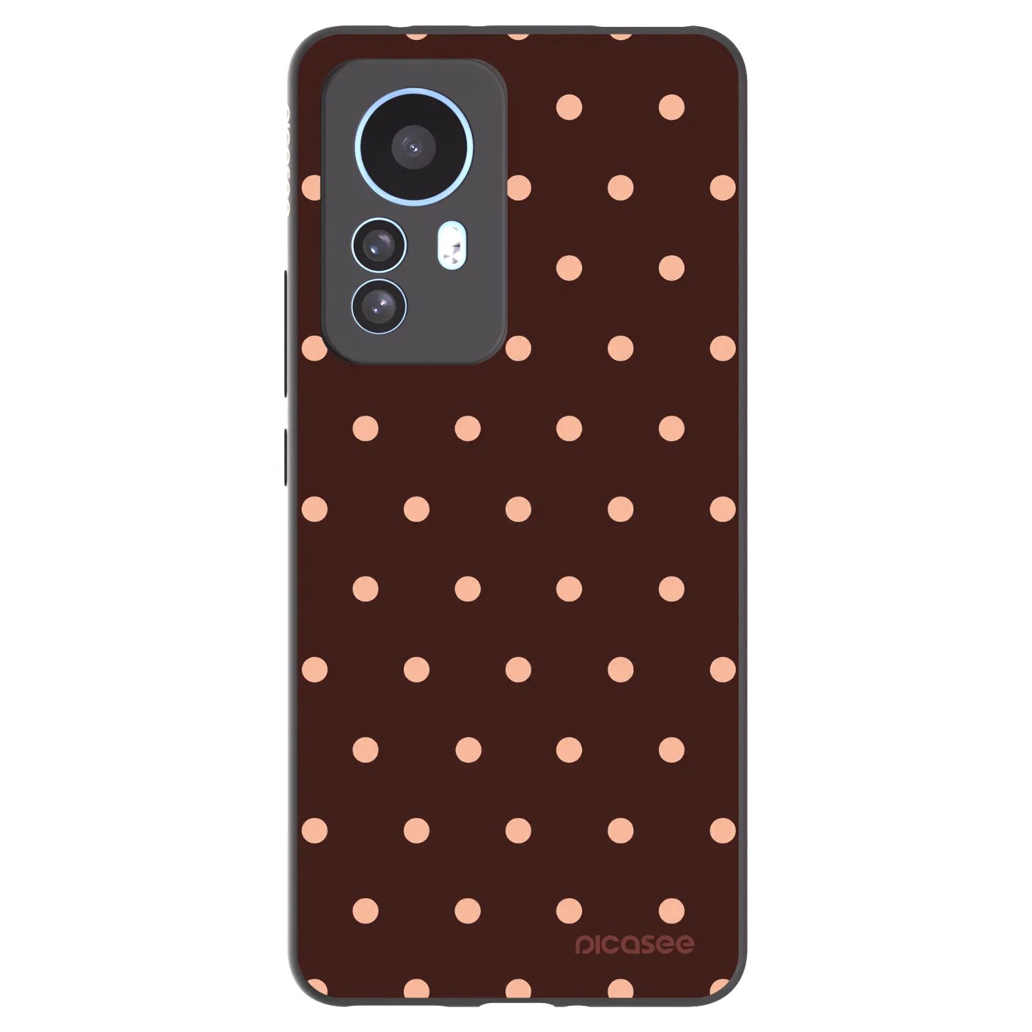 Picasee silikonowe czarne etui na Xiaomi 12T - Peach Dots & Chocolate