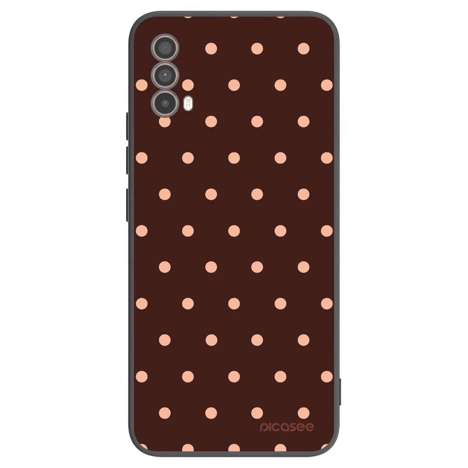 Picasee silikonowe czarne etui na Motorola Moto E40 - Peach Dots & Chocolate
