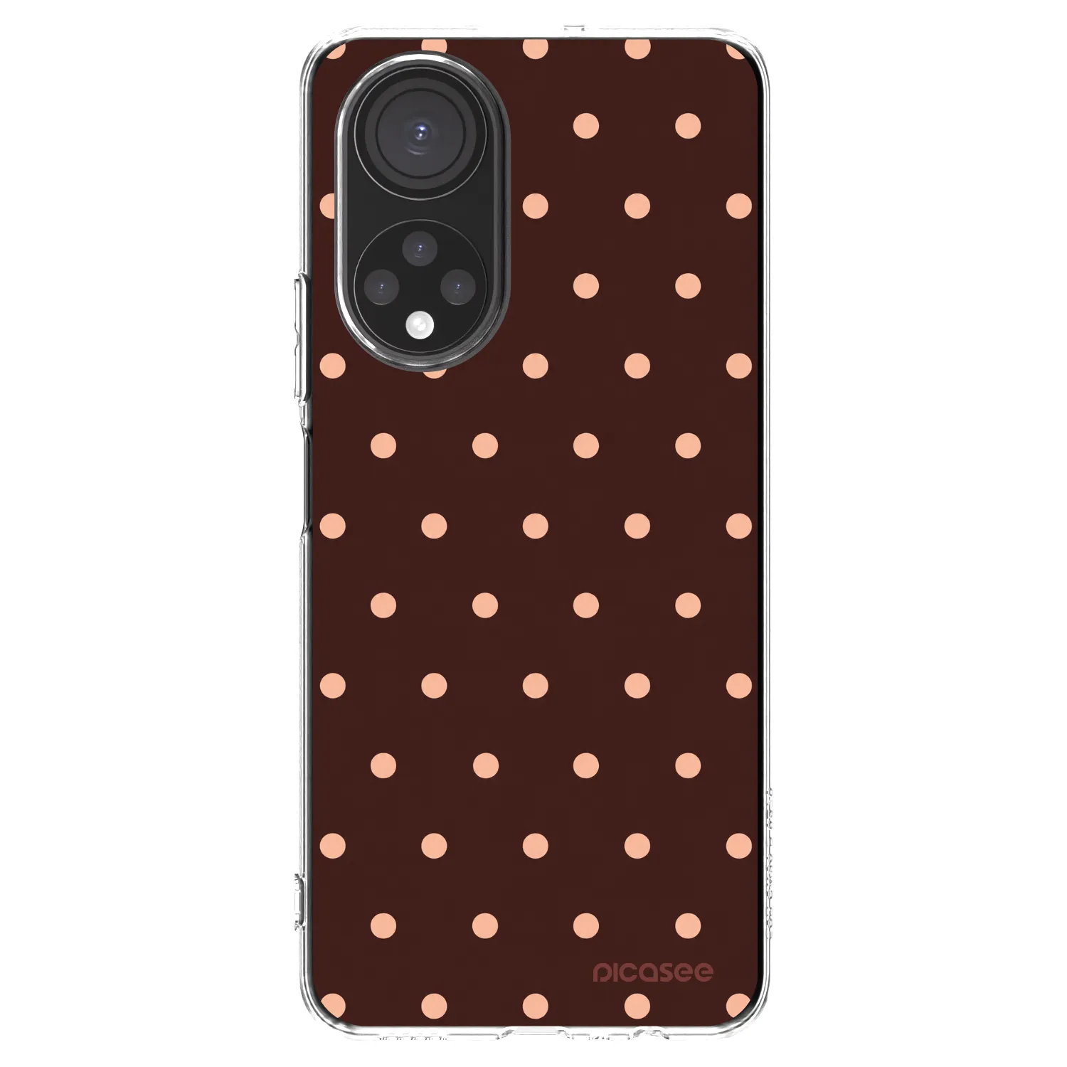 Picasee silikonowe przeźroczyste etui na Honor X7 - Peach Dots & Chocolate