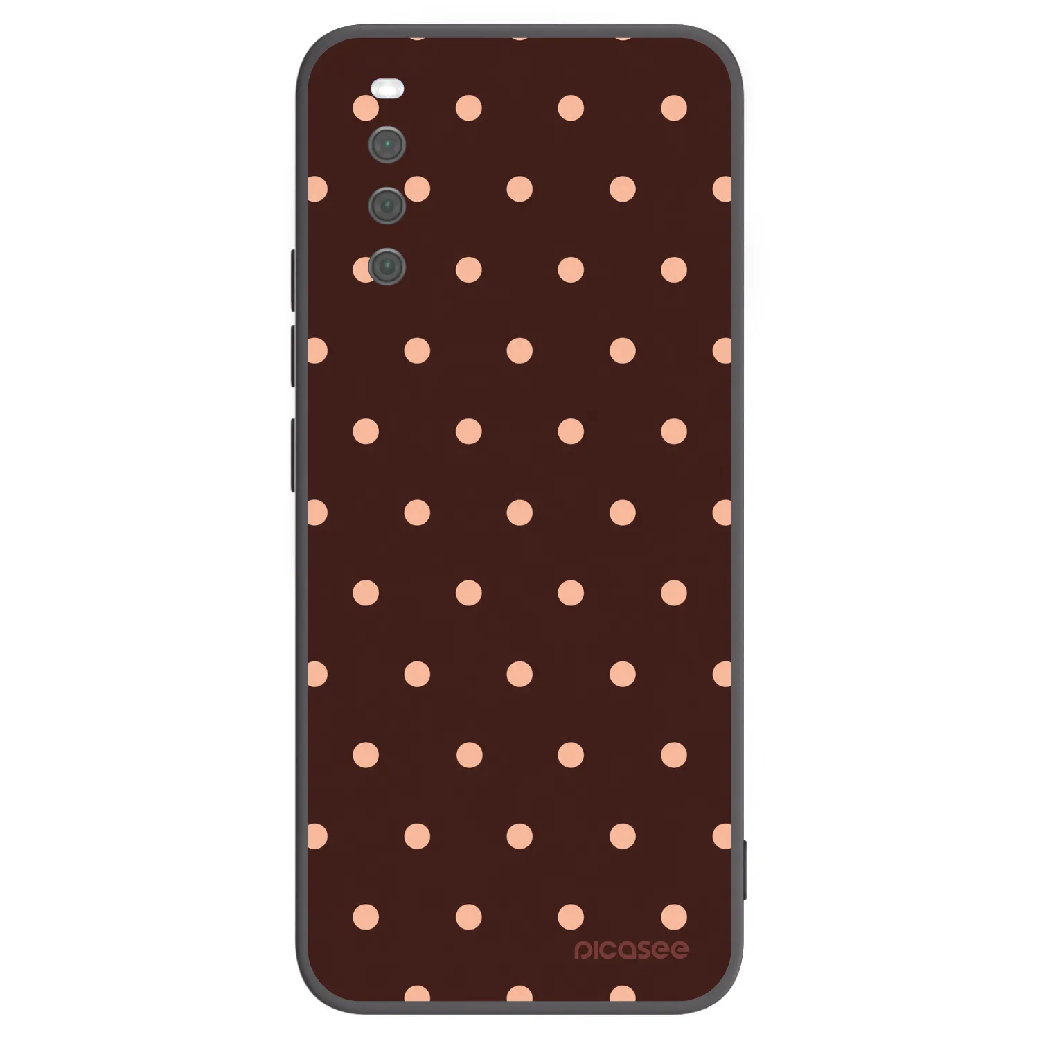 Picasee silikonowe czarne etui na Sony Xperia 10 III - Peach Dots & Chocolate