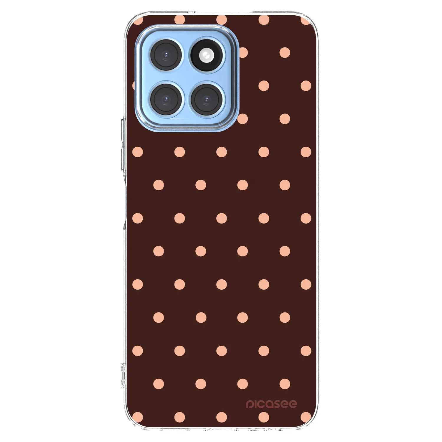 Picasee silikonowe przeźroczyste etui na Honor X8 5G - Peach Dots & Chocolate