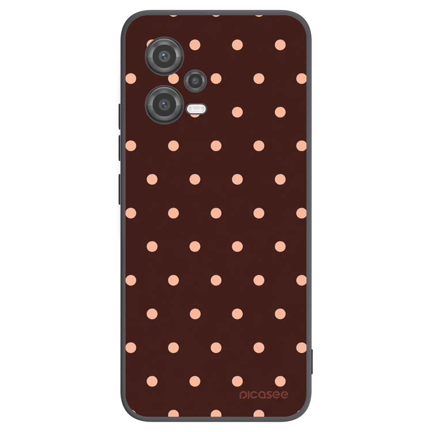 Picasee silikonowe czarne etui na Xiaomi Poco X5 - Peach Dots & Chocolate