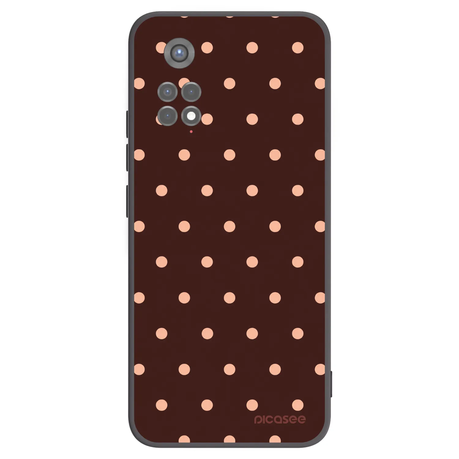 Picasee silikonowe czarne etui na Xiaomi Redmi Note 11S 5G - Peach Dots & Chocolate