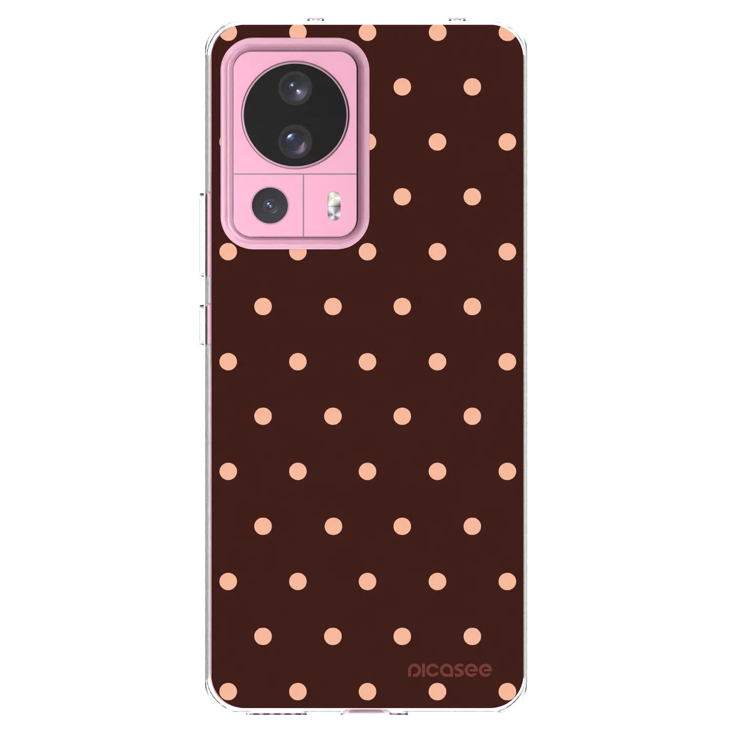 Picasee silikonowe przeźroczyste etui na Xiaomi 13 Lite - Peach Dots & Chocolate