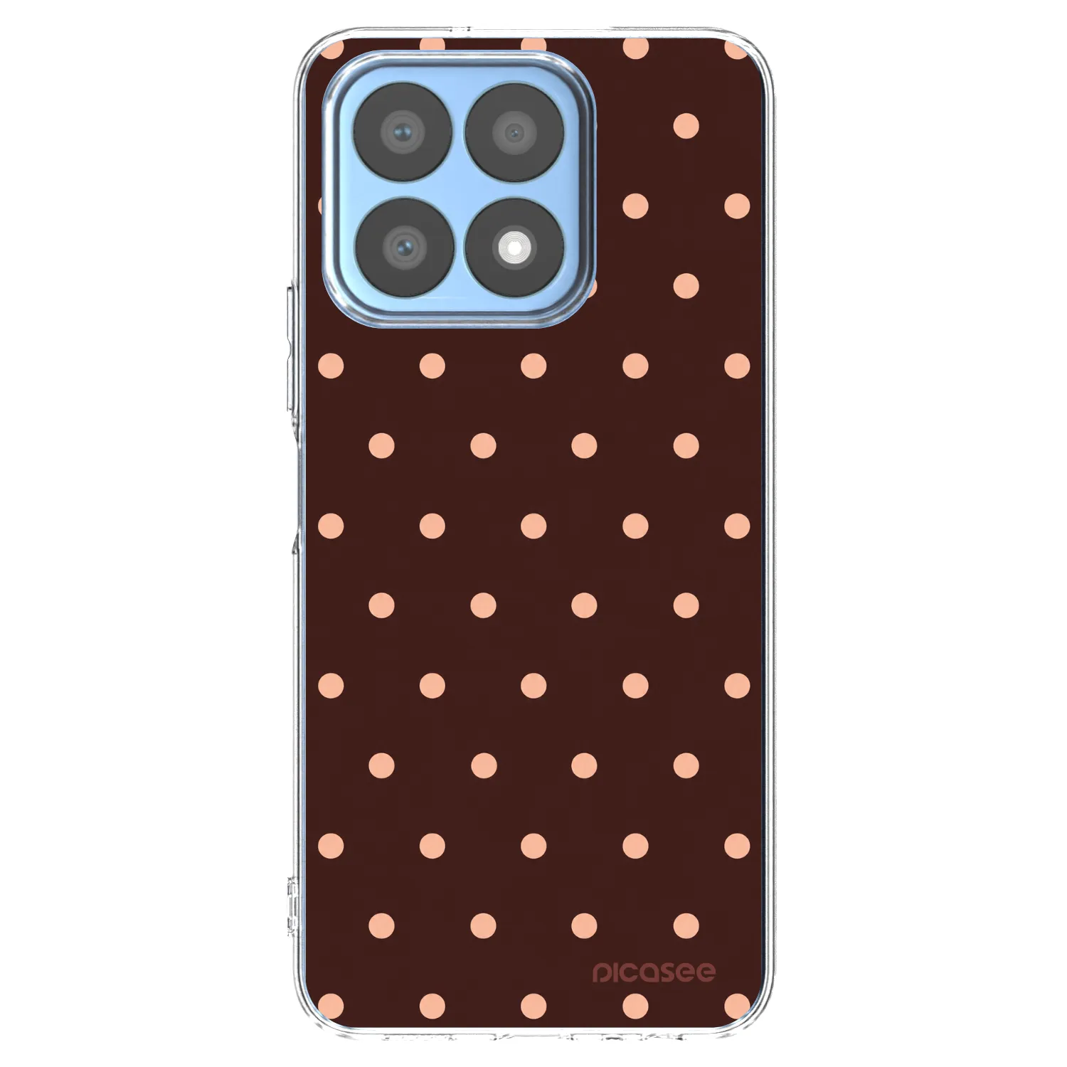 Picasee silikonowe przeźroczyste etui na Honor X8a - Peach Dots & Chocolate