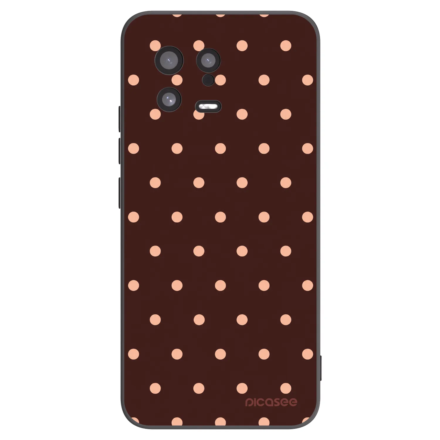 Picasee silikonowe czarne etui na Xiaomi 13 - Peach Dots & Chocolate