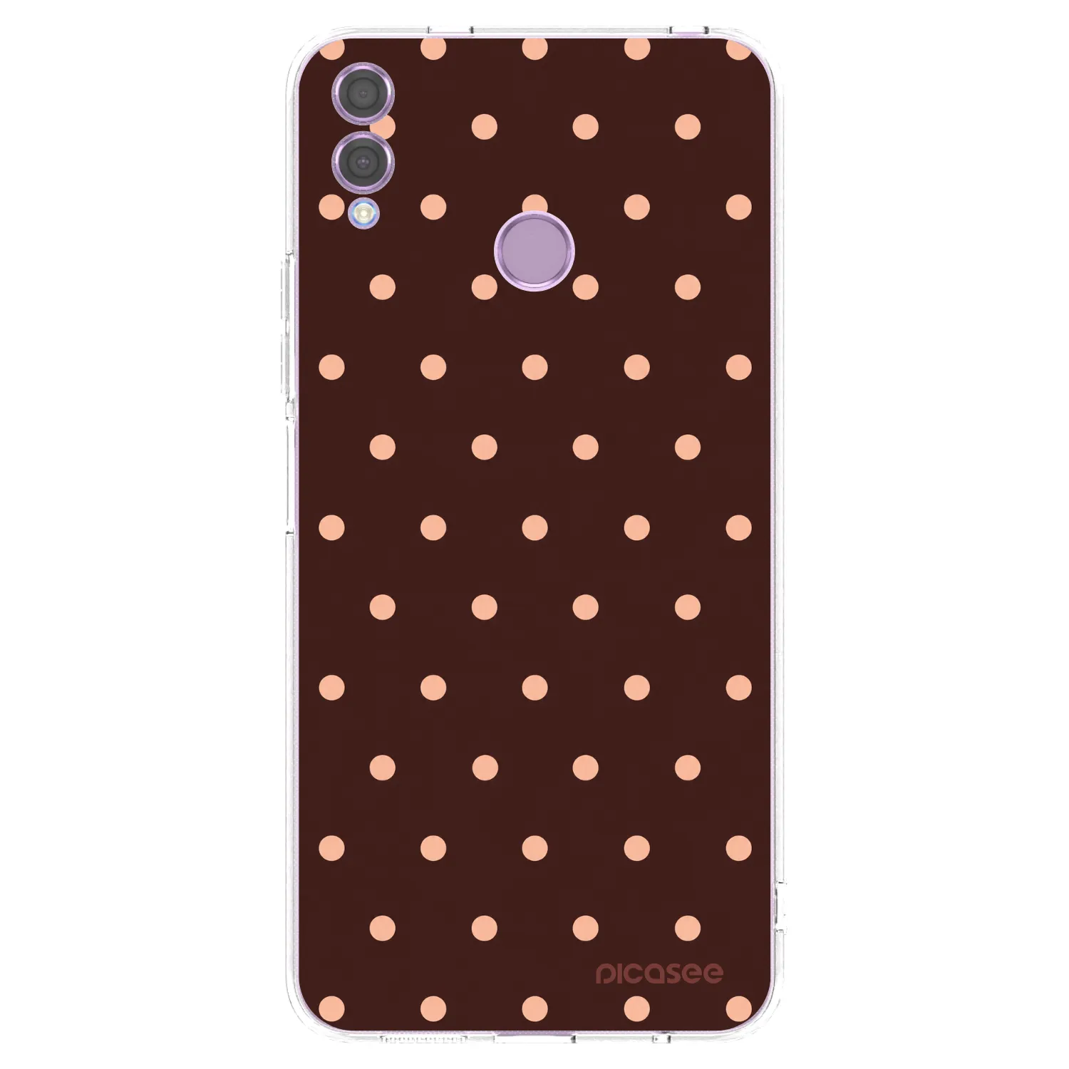 Picasee silikonowe przeźroczyste etui na Honor 8X - Peach Dots & Chocolate