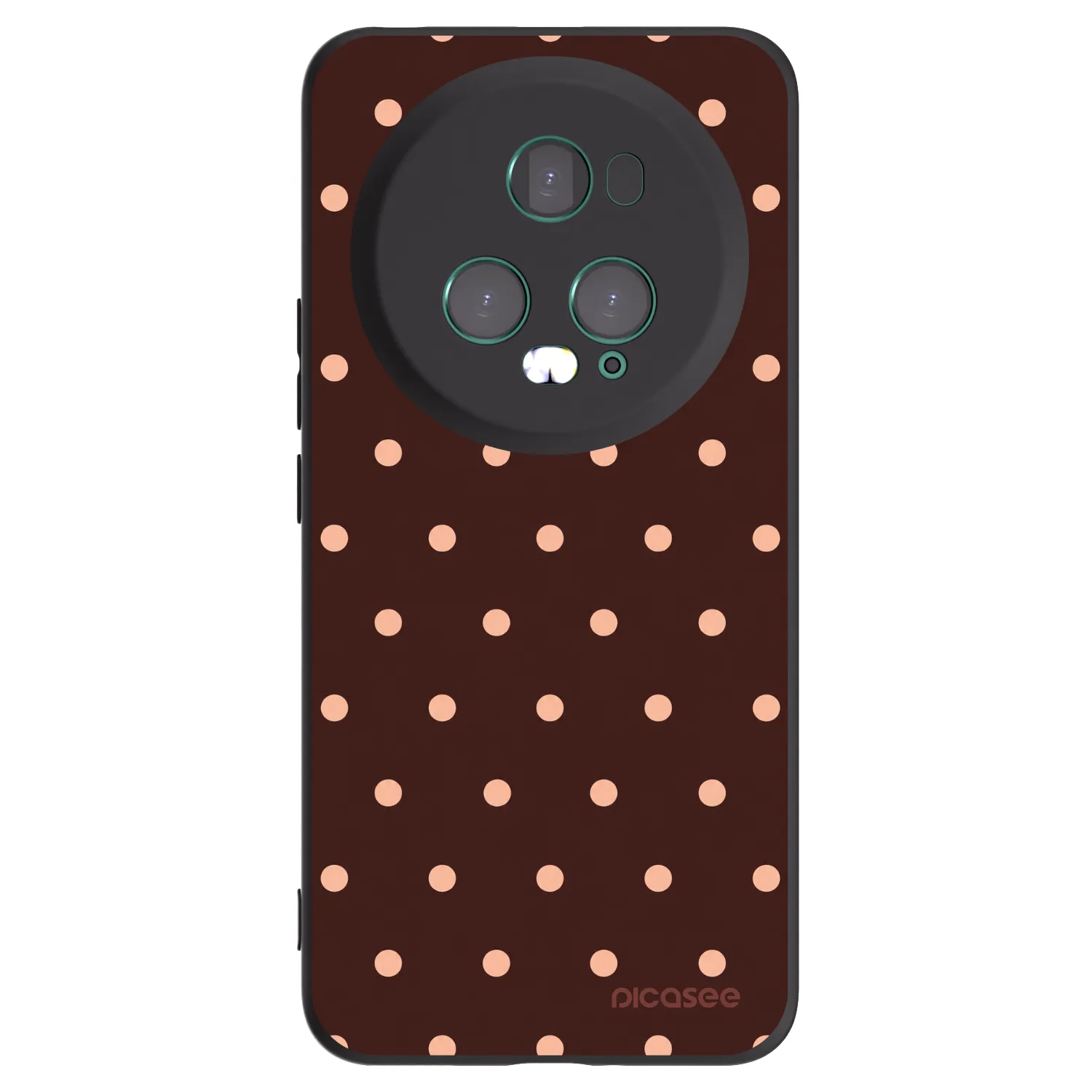 Picasee silikonowe czarne etui na Honor Magic5 Pro - Peach Dots & Chocolate