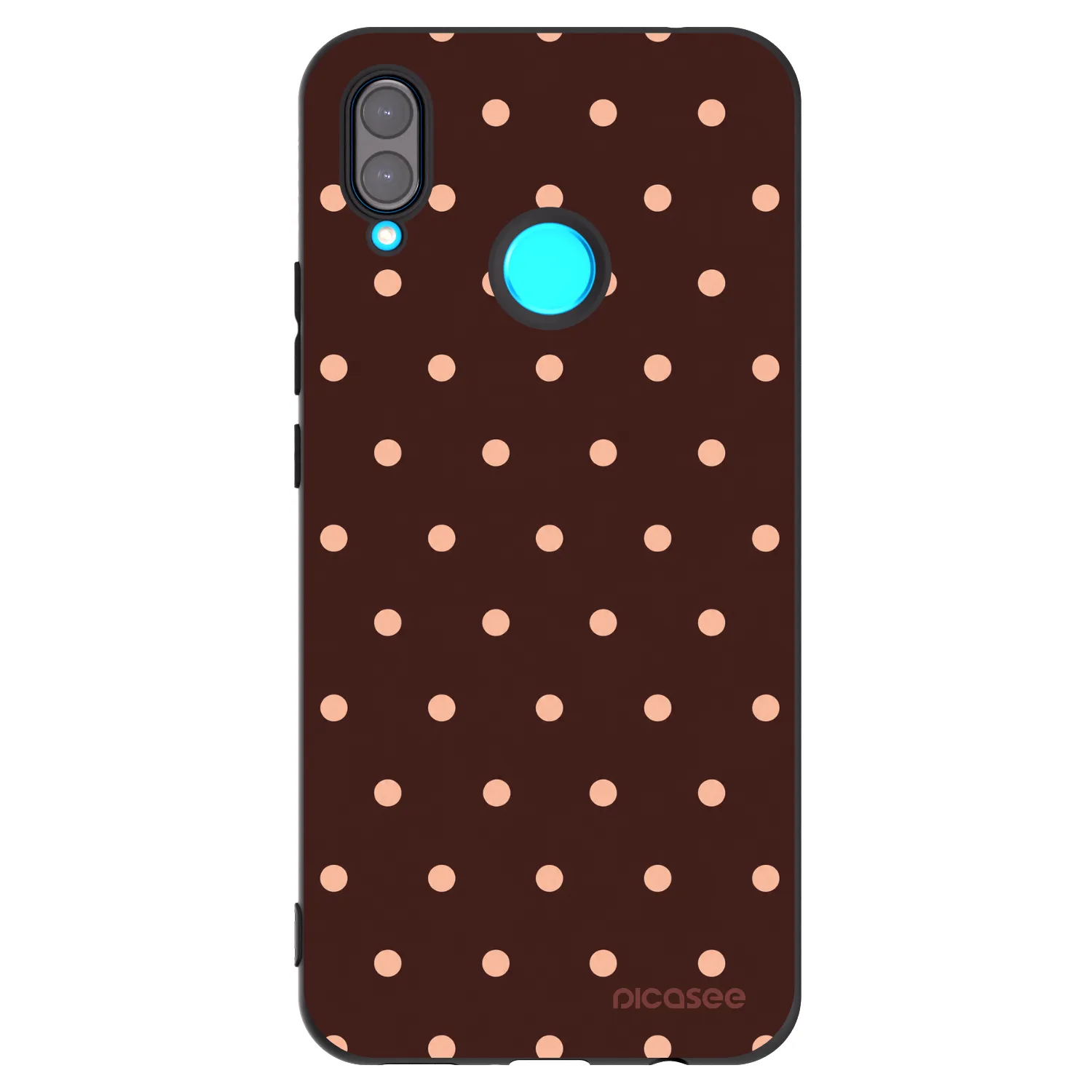 Picasee silikonowe czarne etui na Huawei Nova 3 - Peach Dots & Chocolate