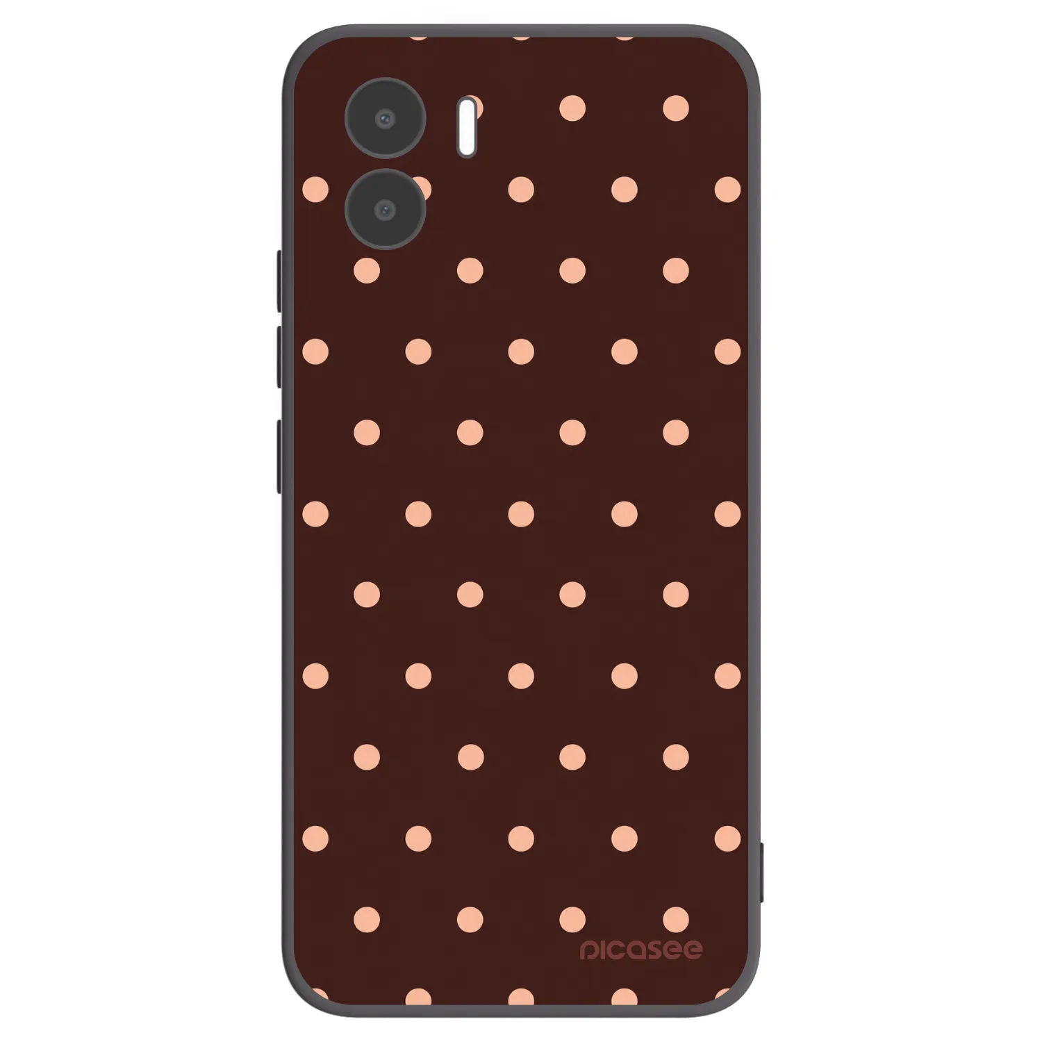 Picasee silikonowe czarne etui na Xiaomi Redmi A2 - Peach Dots & Chocolate