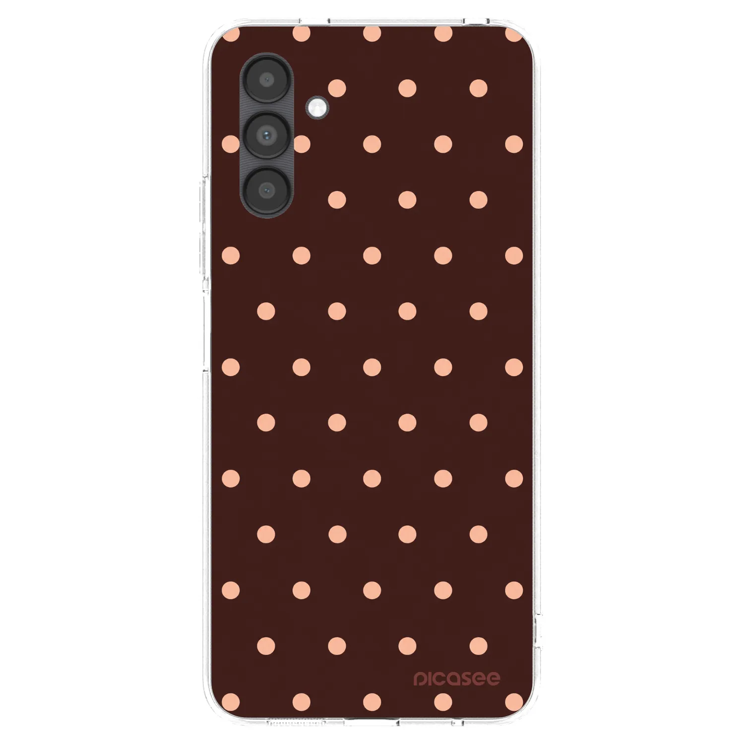 Picasee silikonowe przeźroczyste etui na Samsung Galaxy A04s A047F - Peach Dots & Chocolate