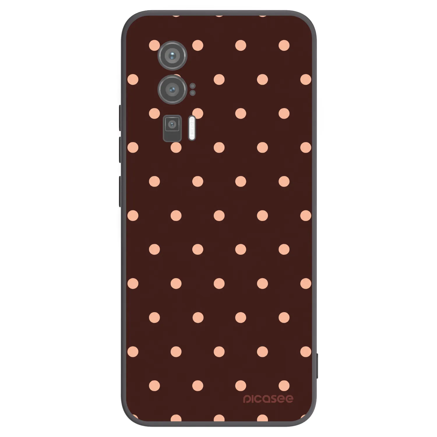 Picasee silikonowe czarne etui na Xiaomi Poco F5 Pro 5G - Peach Dots & Chocolate