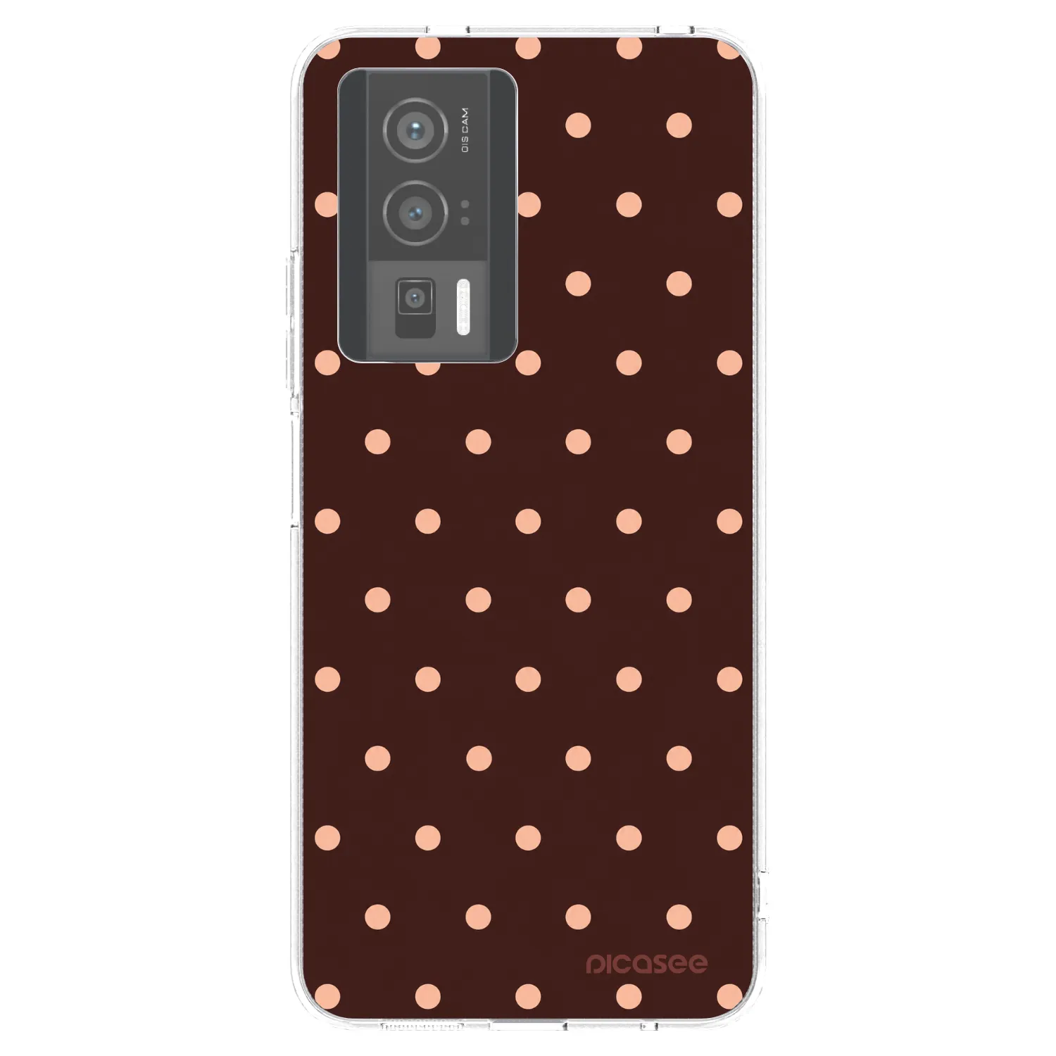 Picasee silikonowe przeźroczyste etui na Xiaomi Poco F5 Pro 5G - Peach Dots & Chocolate