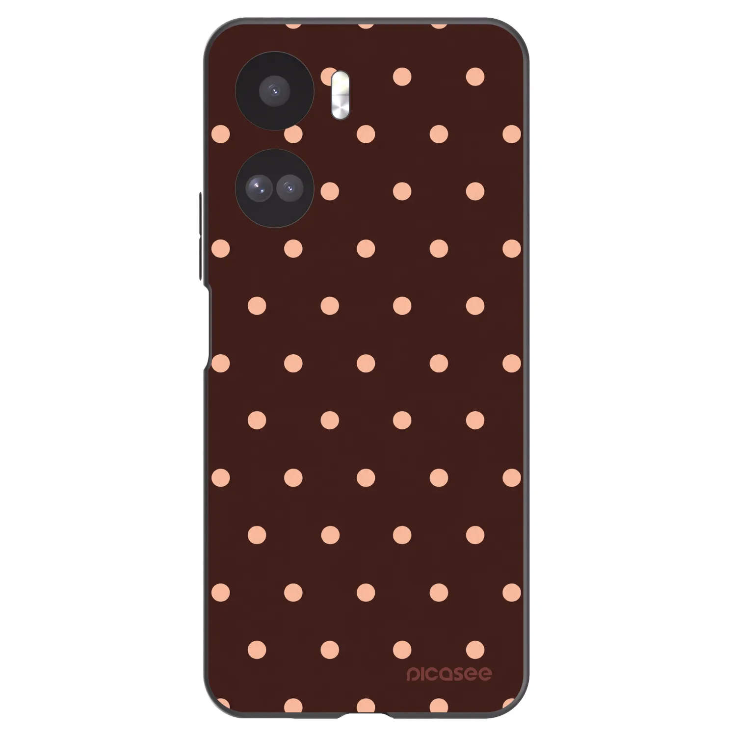 Picasee silikonowe czarne etui na Honor 90 Lite 5G - Peach Dots & Chocolate