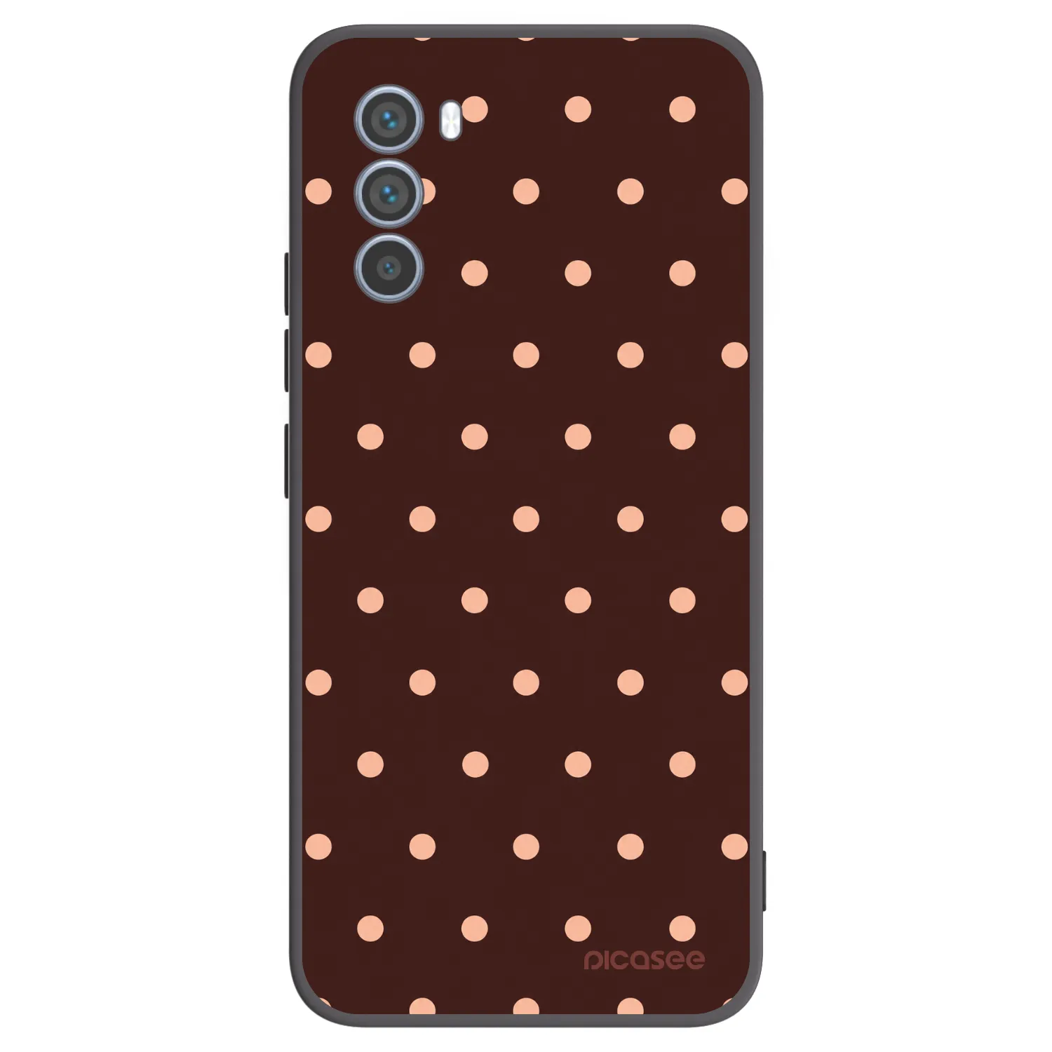 Picasee silikonowe czarne etui na Motorola Moto G62 - Peach Dots & Chocolate