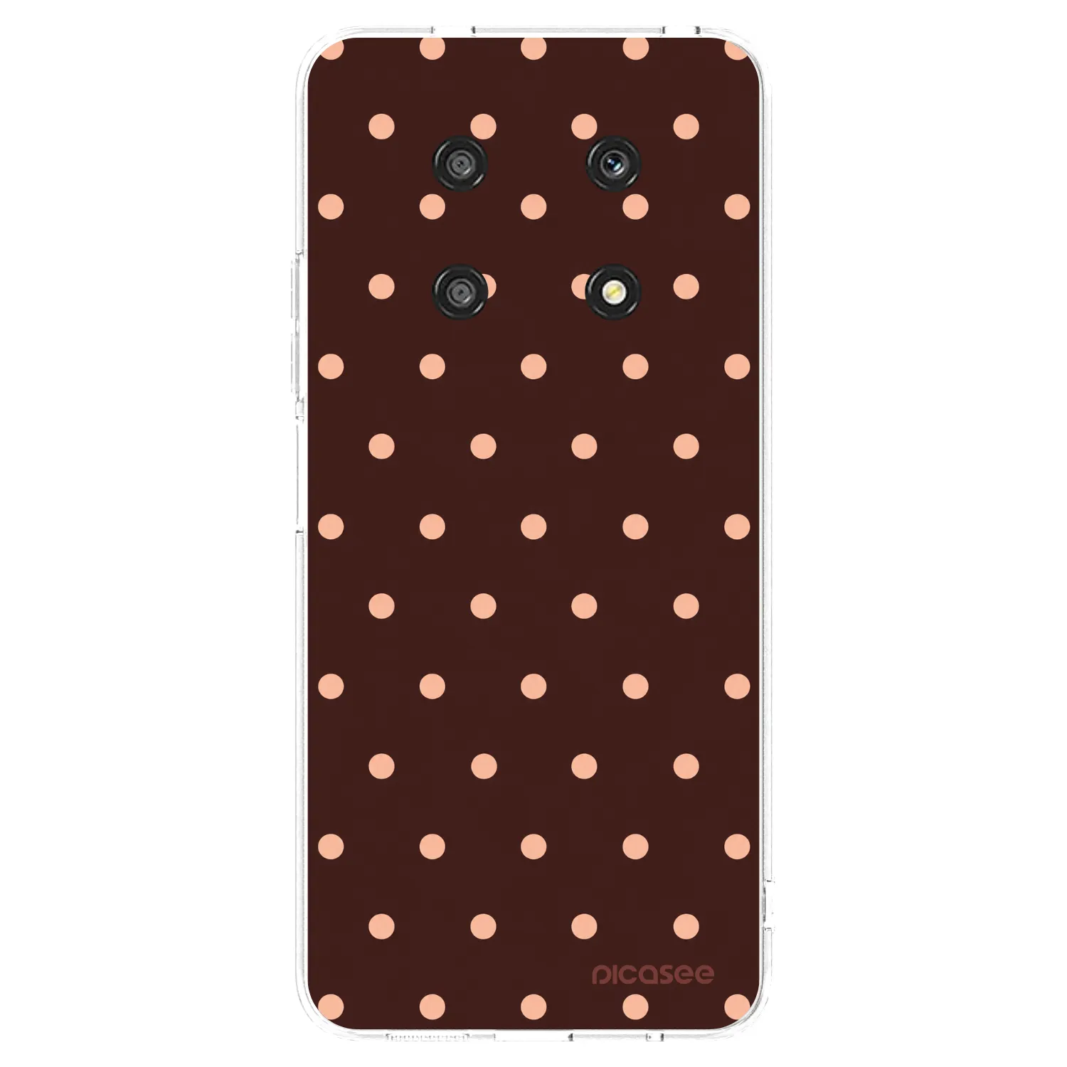Picasee silikonowe przeźroczyste etui na Honor Magic4 Lite 5G - Peach Dots & Chocolate