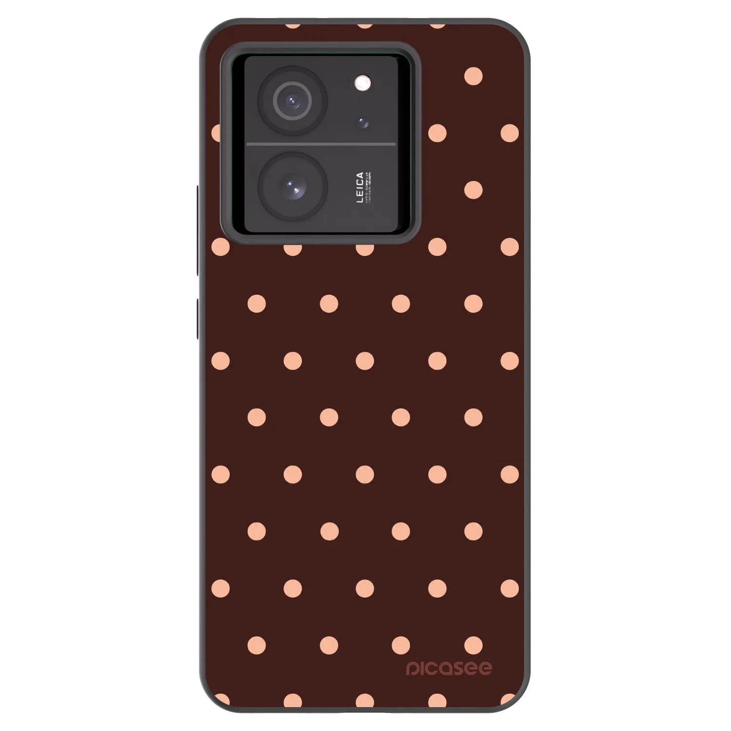 Picasee silikonowe czarne etui na Xiaomi 13T - Peach Dots & Chocolate