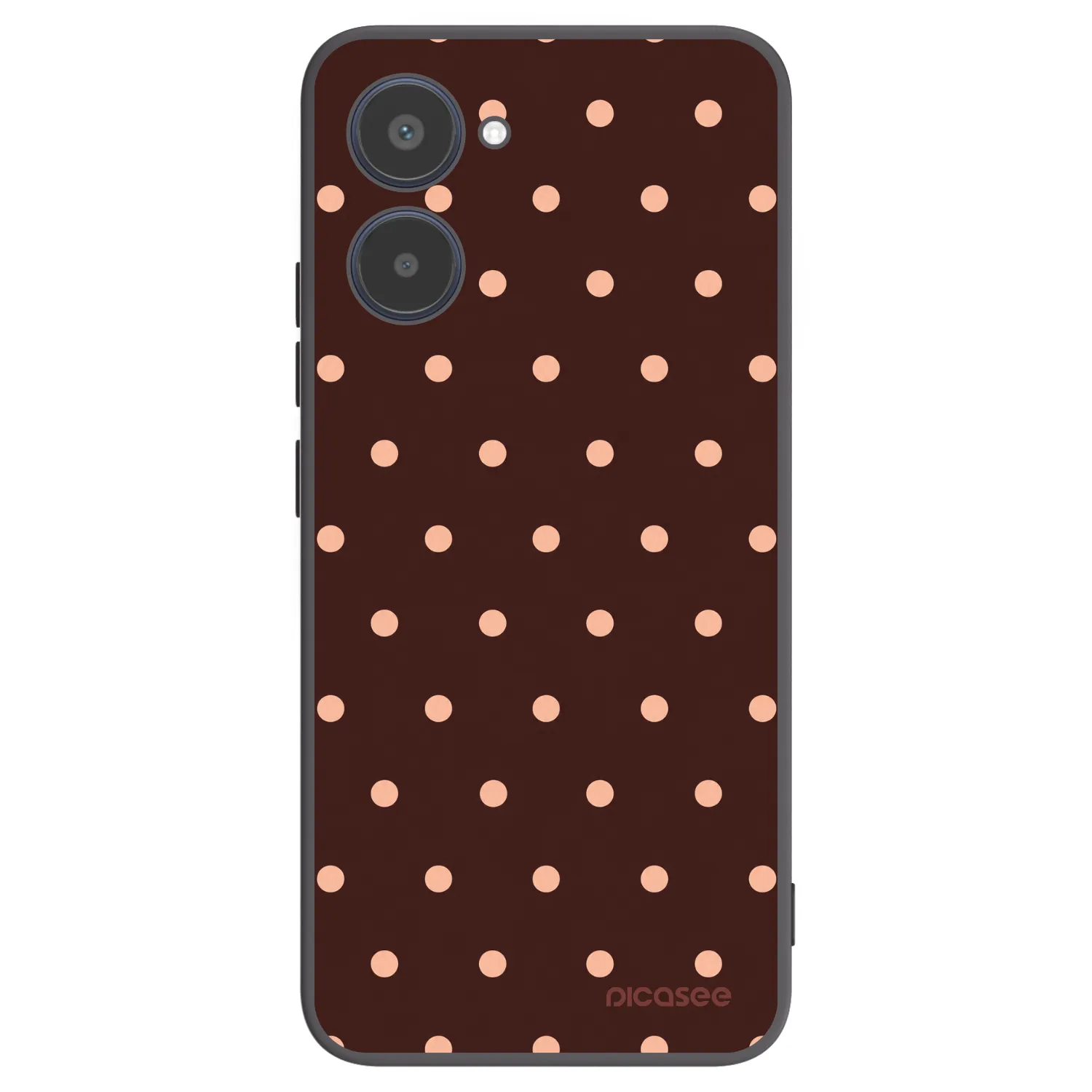 Picasee silikonowe czarne etui na Realme 10 4G - Peach Dots & Chocolate